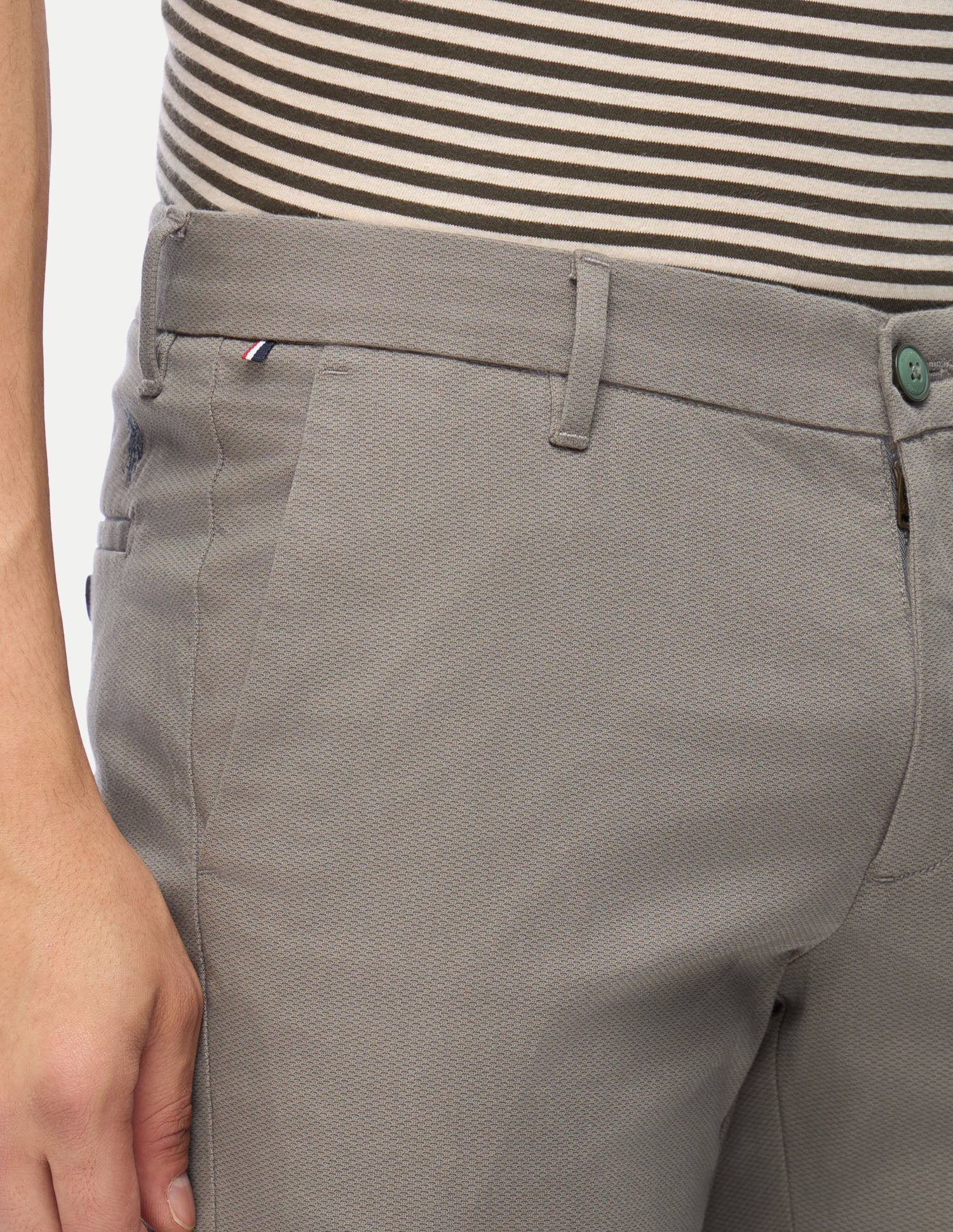 Denver Slim Fit Satin Trousers Grey - U.S. Polo Assn. India | Large
