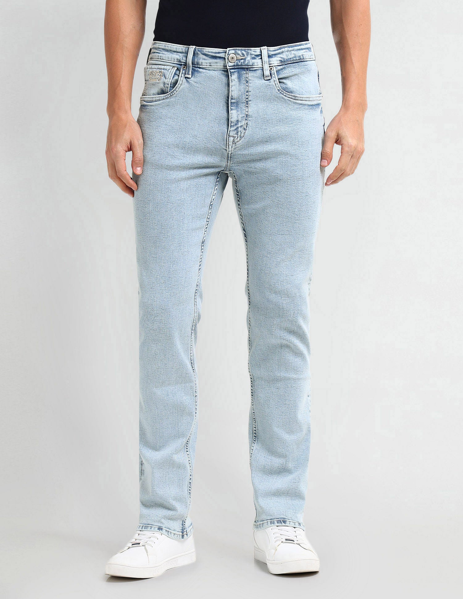 Harold Slim Straight Blue Jeans Blue - U.S. POLO ASSN. | Large