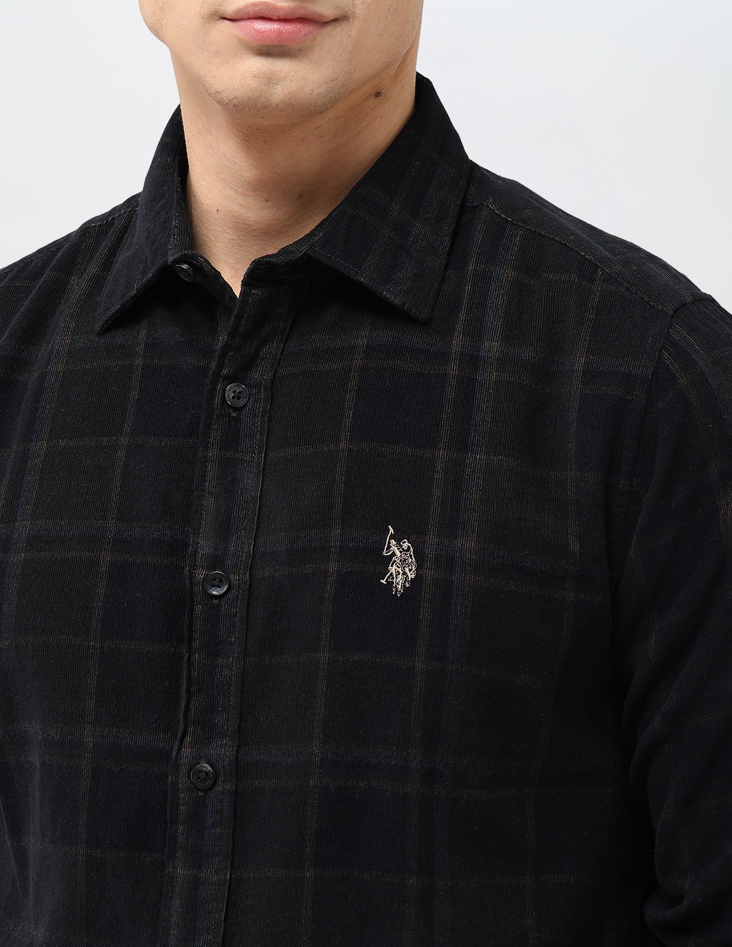 Corduroy Tailored Fit Shirt Olive - U.S. POLO ASSN. | Large