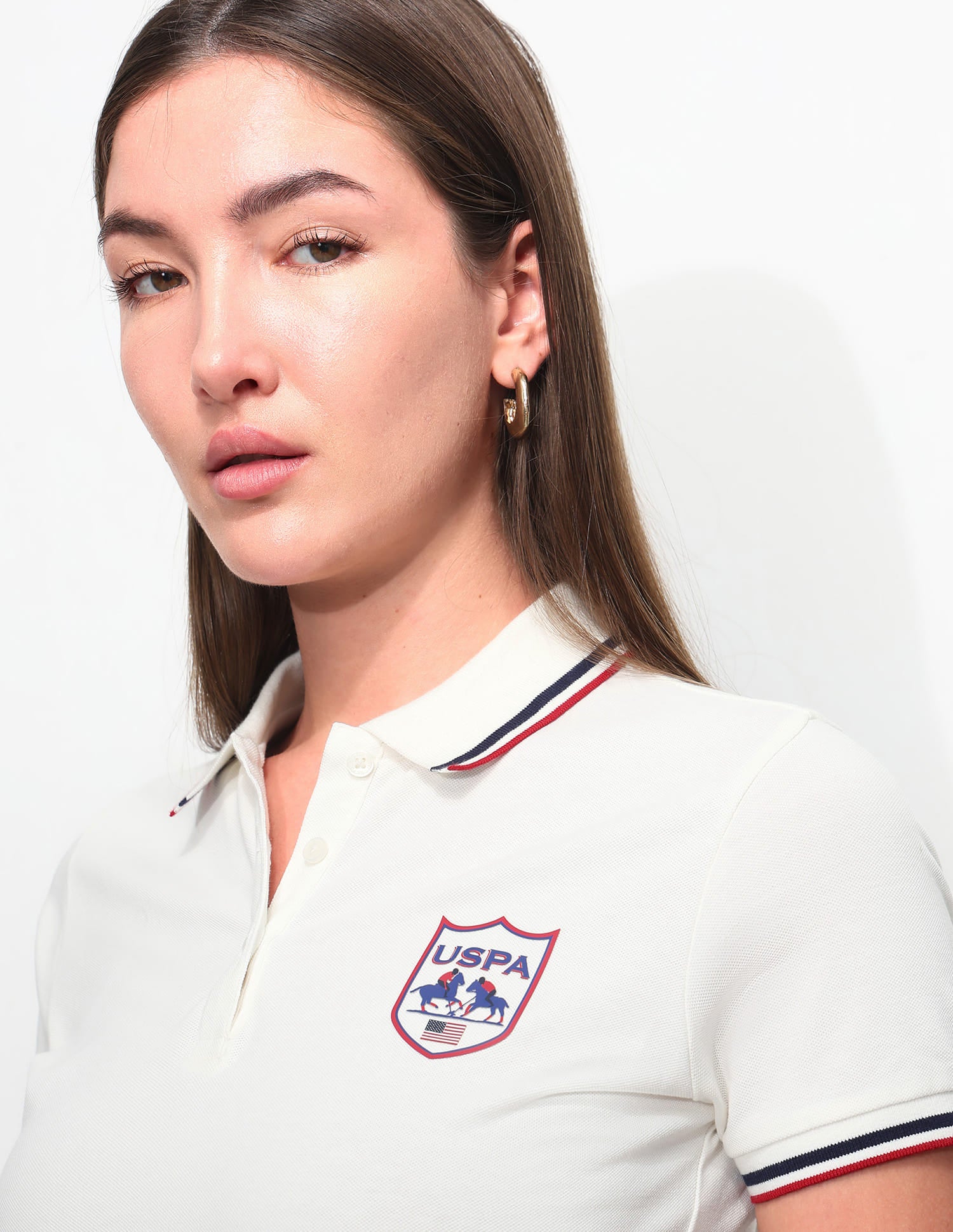 Regular Fit Solid Polo Shirt White - U.S. Polo Assn. India | Large