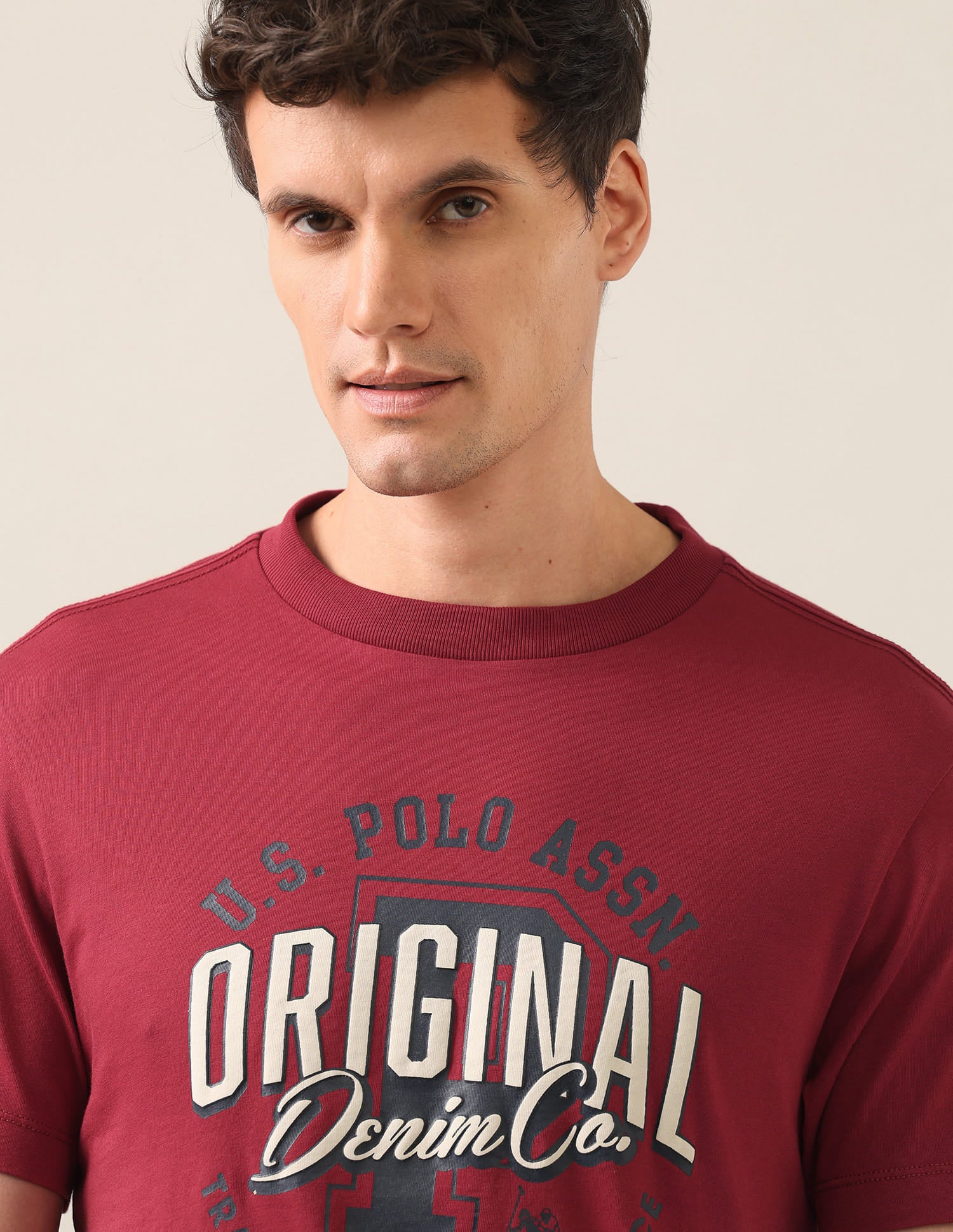 Graphic Printed Regular Fit T-Shirt Red - U.S. Polo Assn. India | Large