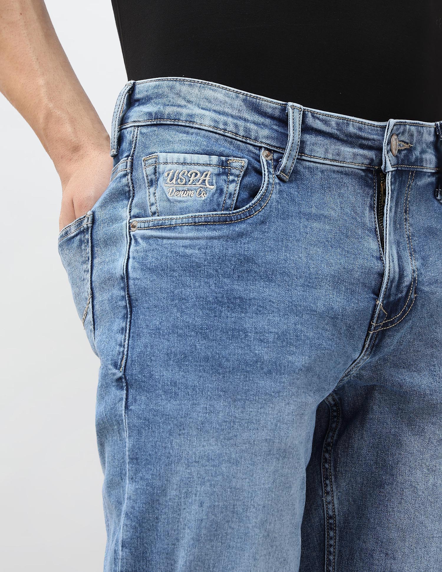 Shawn Relaxed Fit Blue Jeans Light Indigo - U.S. Polo Assn. India | Large