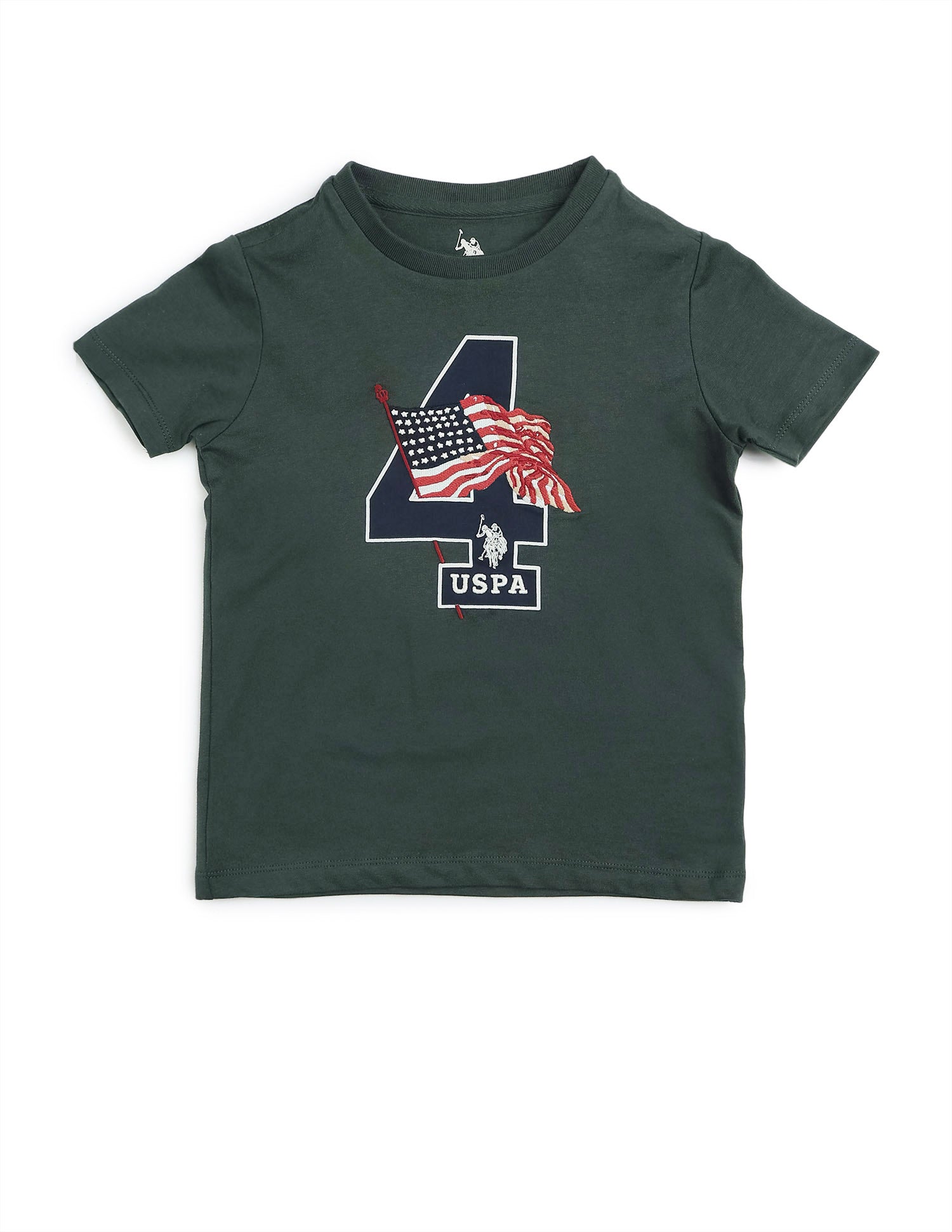 Boys Brand Appliqued Mini Me T-Shirt Olive - U.S. POLO ASSN. | Large
