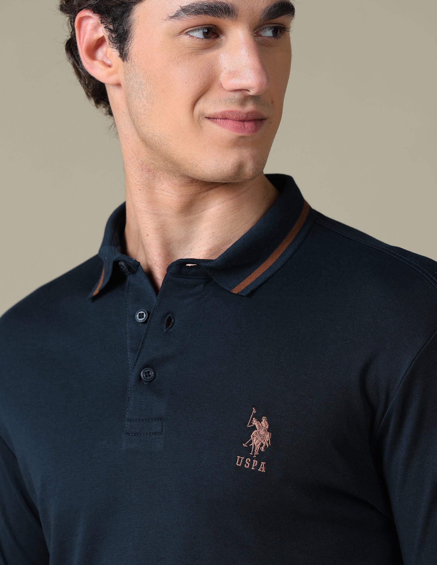 Solid Regular Fit Polo Shirt Navy - U.S. Polo Assn. India | Large