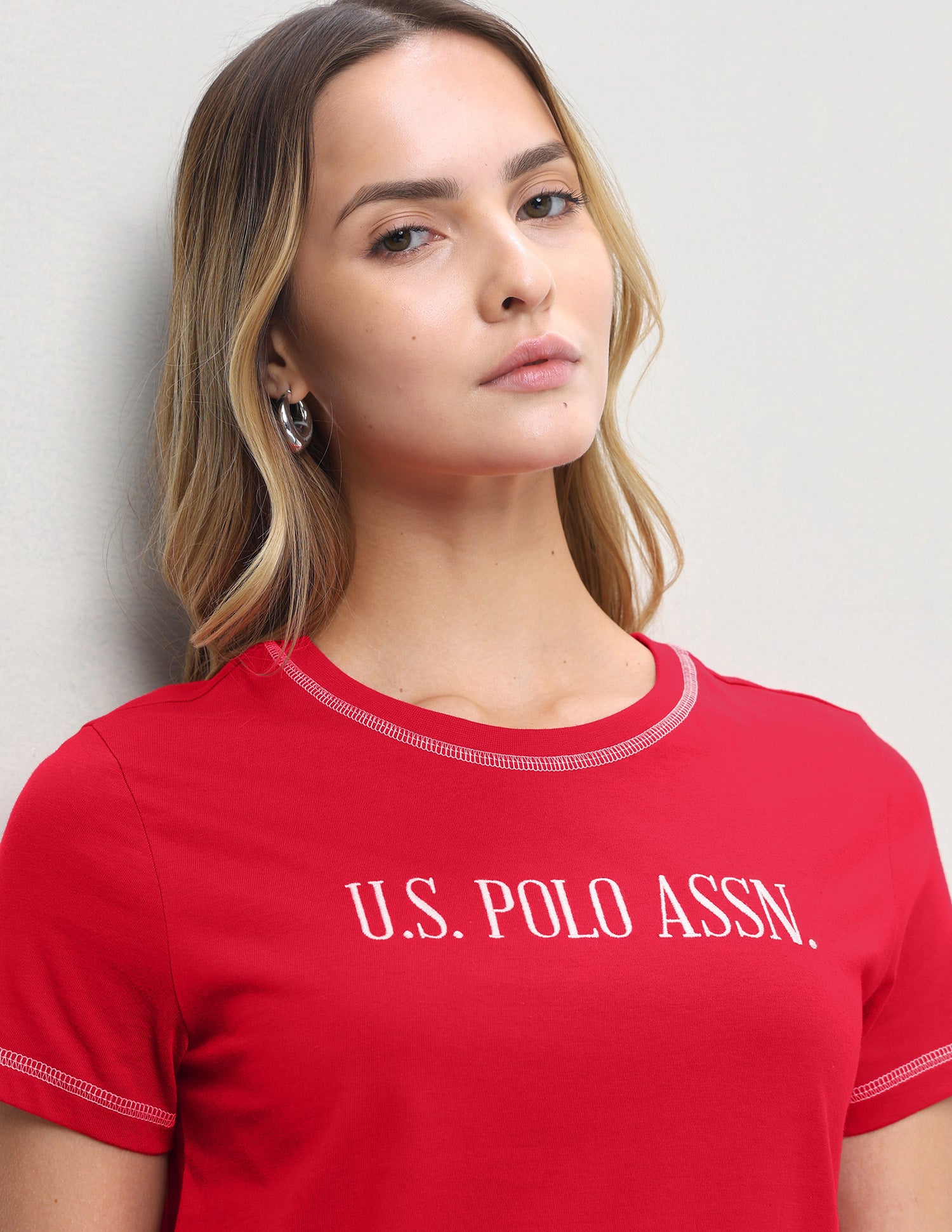 Brand Embroidered Regular Fit T-Shirt Red - U.S. Polo Assn. India | Large