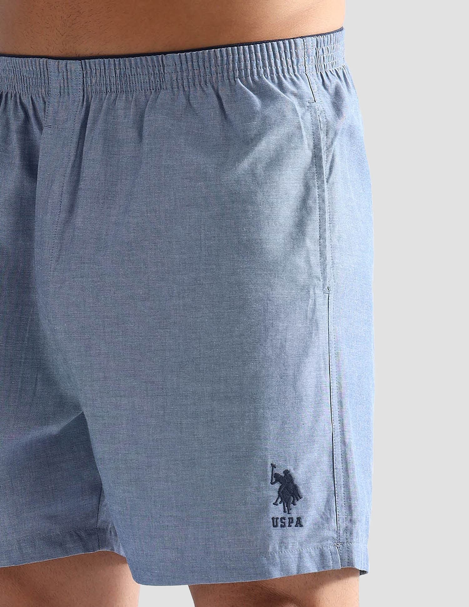 Pure Cotton EX003  Boxer Shorts - Pack of 1 Navy Chambray - U.S. POLO ASSN. | Large