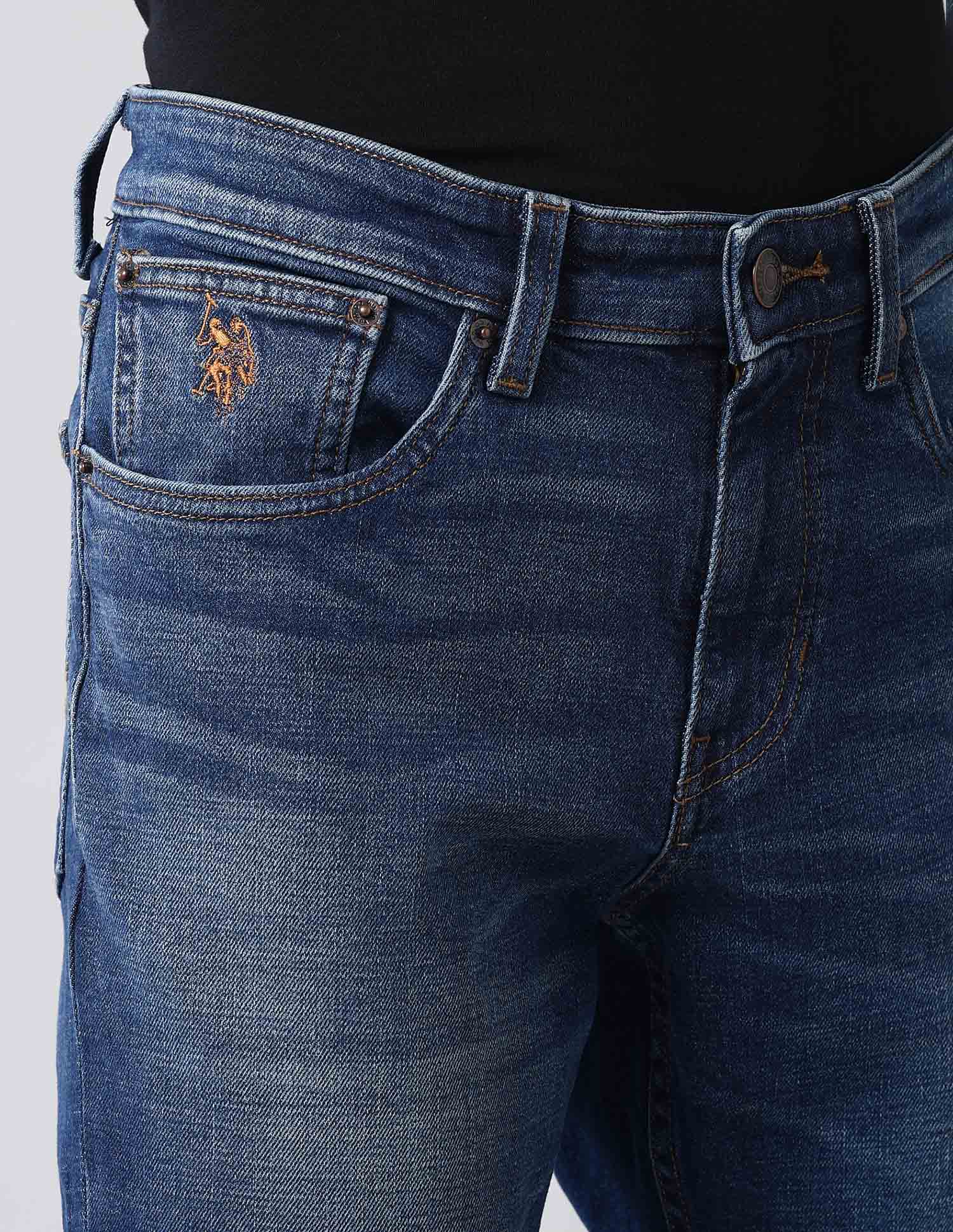 Brandon Slim Tapered Fit Blue Vintage Jeans Mid Wash - U.S. Polo Assn. India | Large