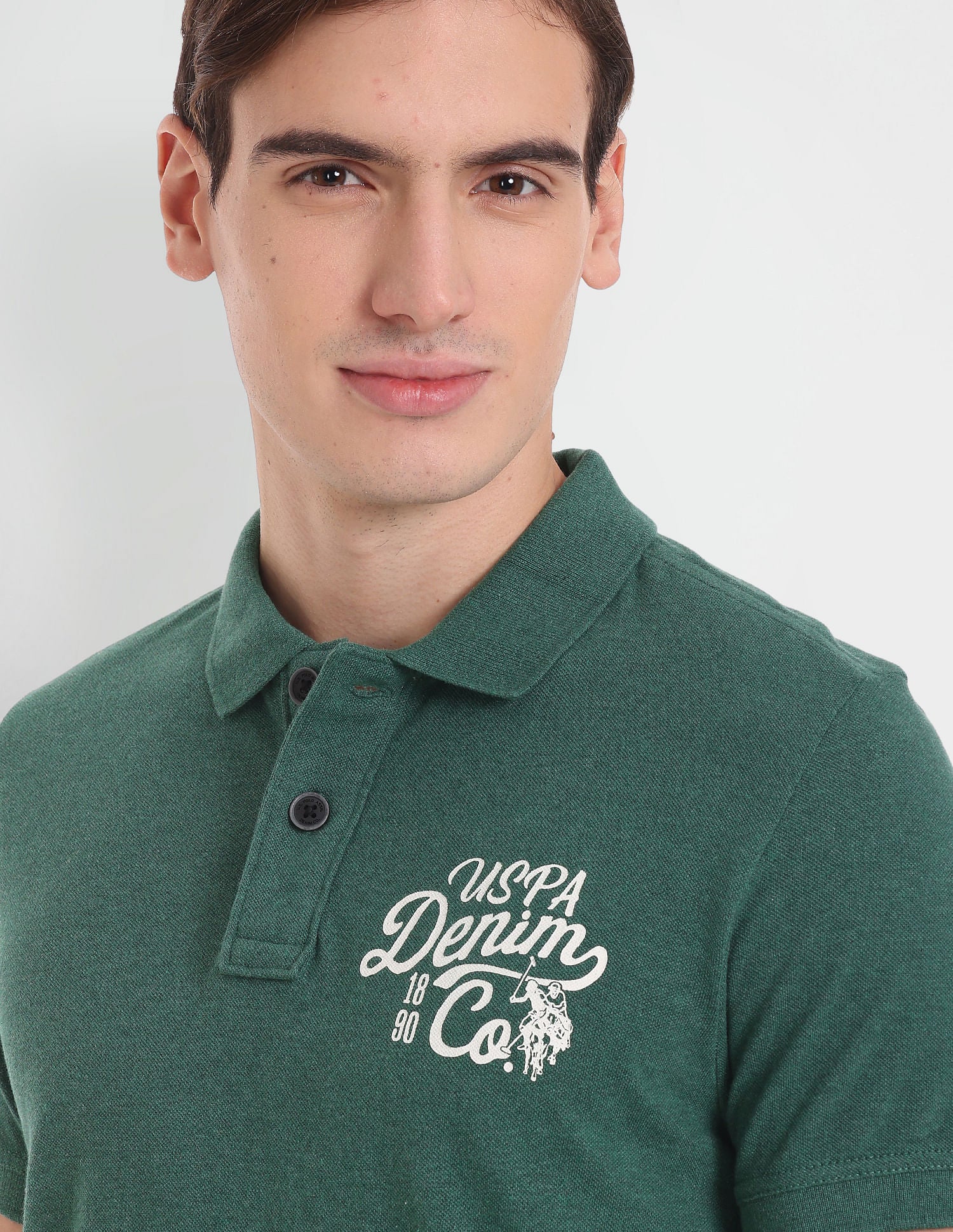 Iconic Brand Logo Polo Shirt Green - U.S. Polo Assn. India | Large