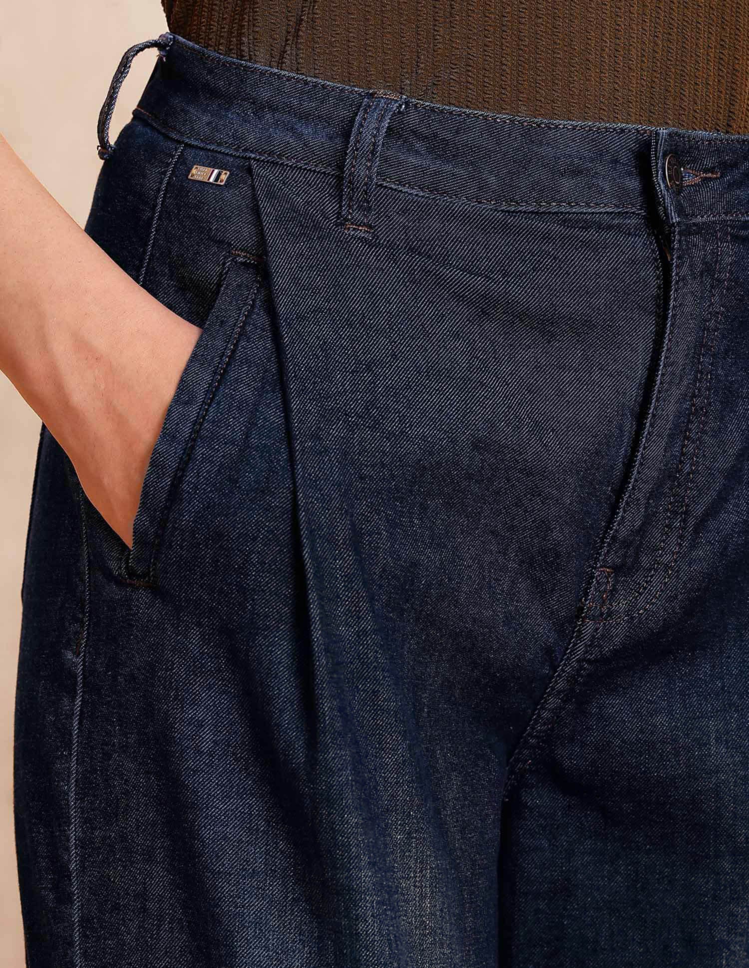 High Rise Wide-leg Fit Jeans Blue - U.S. POLO ASSN. | Large