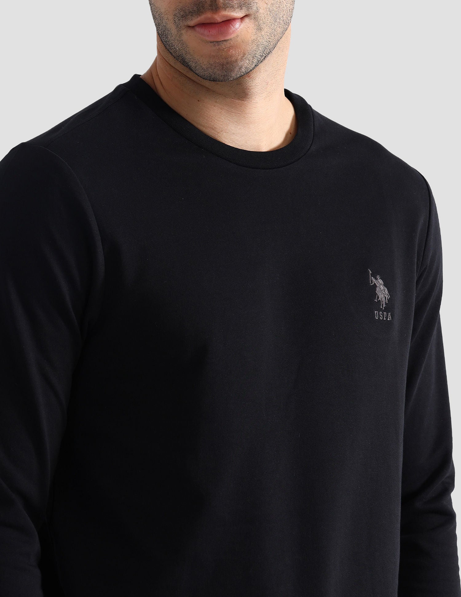 Round Neck Cotton Lounge T-Shirt Black - U.S. POLO ASSN. | Large