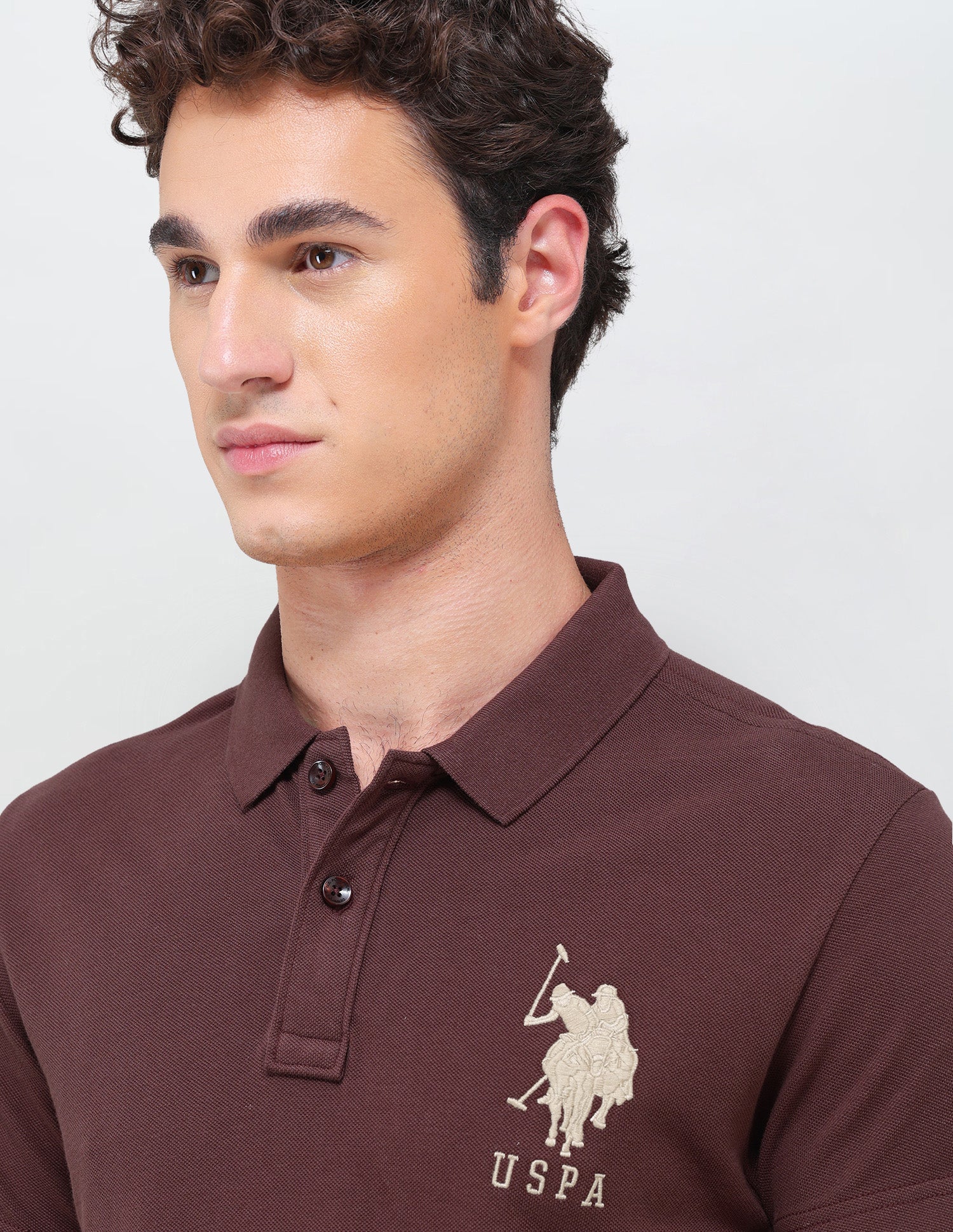 Solid Slim Fit Polo Shirt Maroon - U.S. Polo Assn. India | Large
