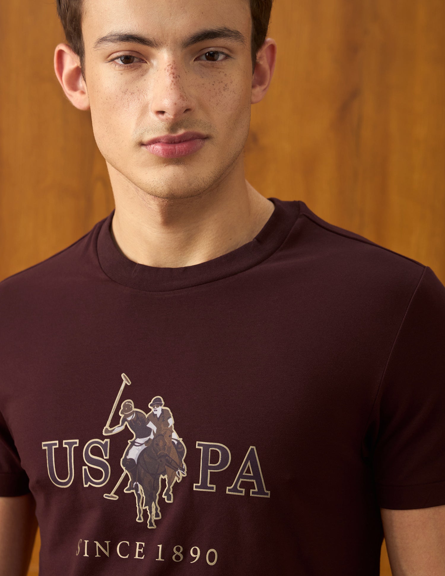 Brand Printed Slim Fit T-Shirt Maroon - U.S. Polo Assn. India | Large