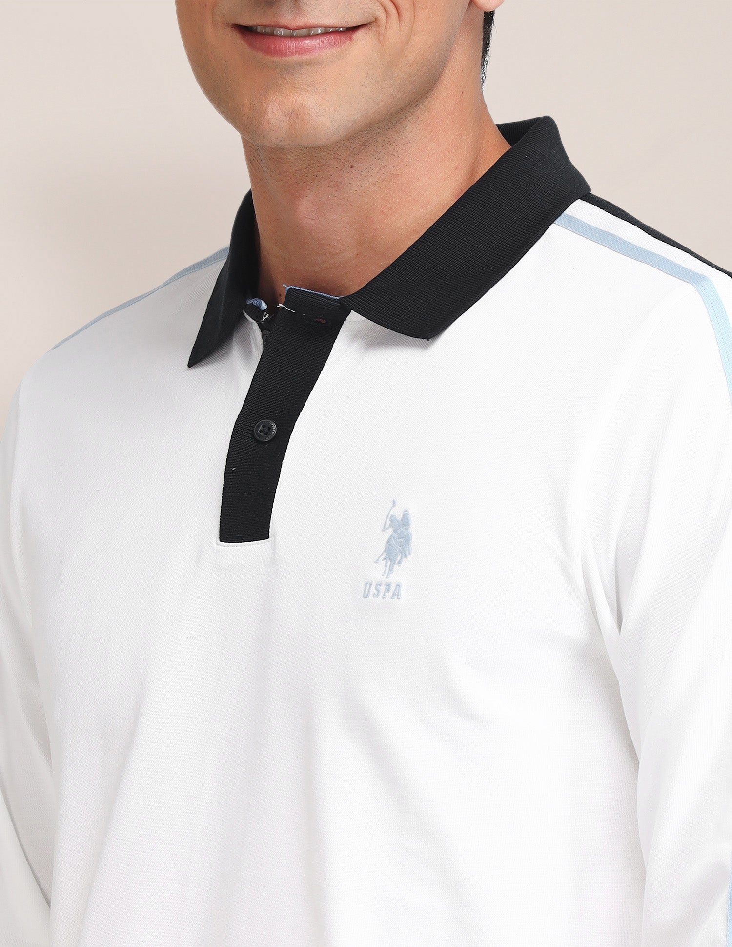 Solid Pattern Slim Fit Polo Shirt White - U.S. POLO ASSN. | Large