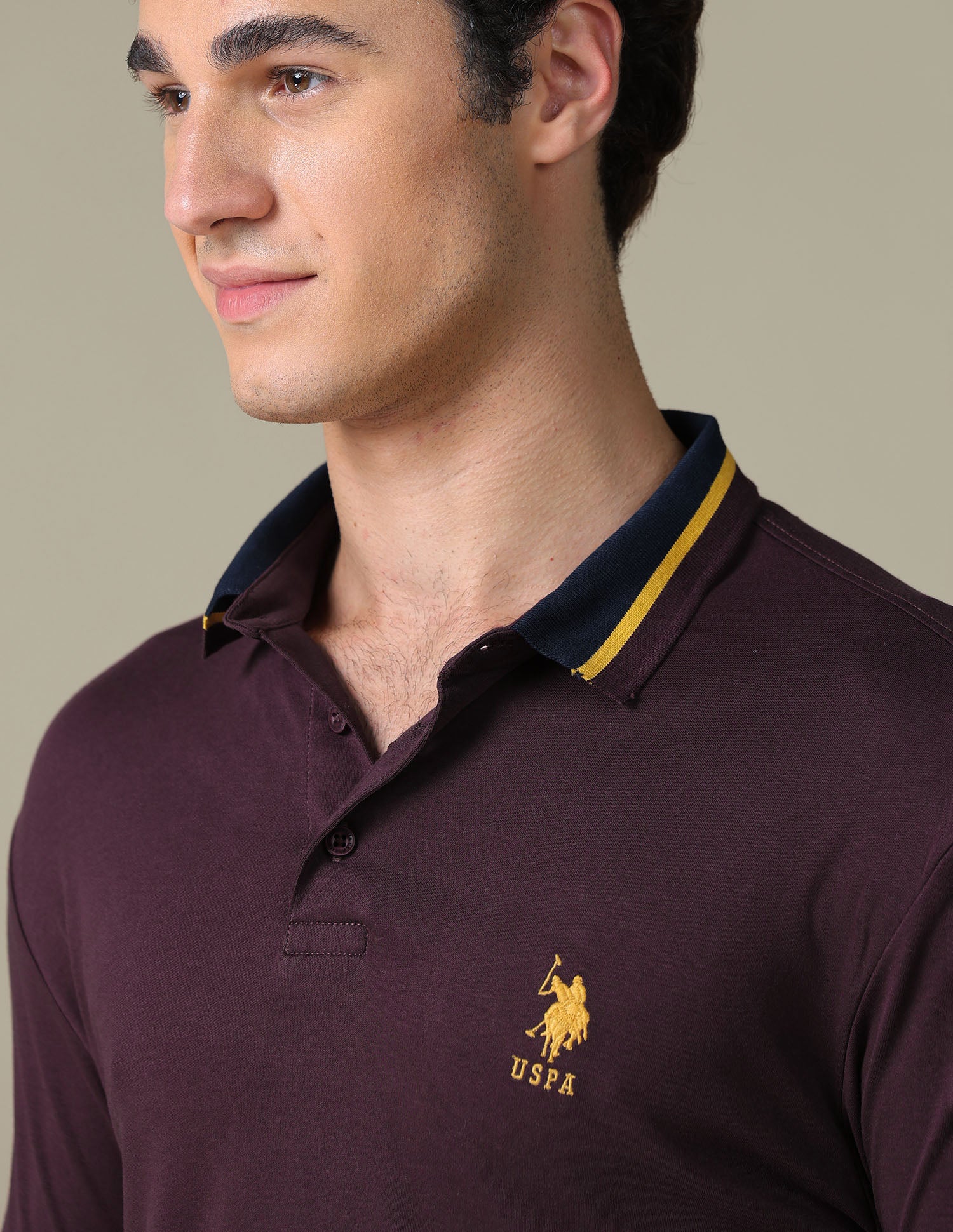 Solid Regular Fit Polo Shirt Purple - U.S. Polo Assn. India | Large