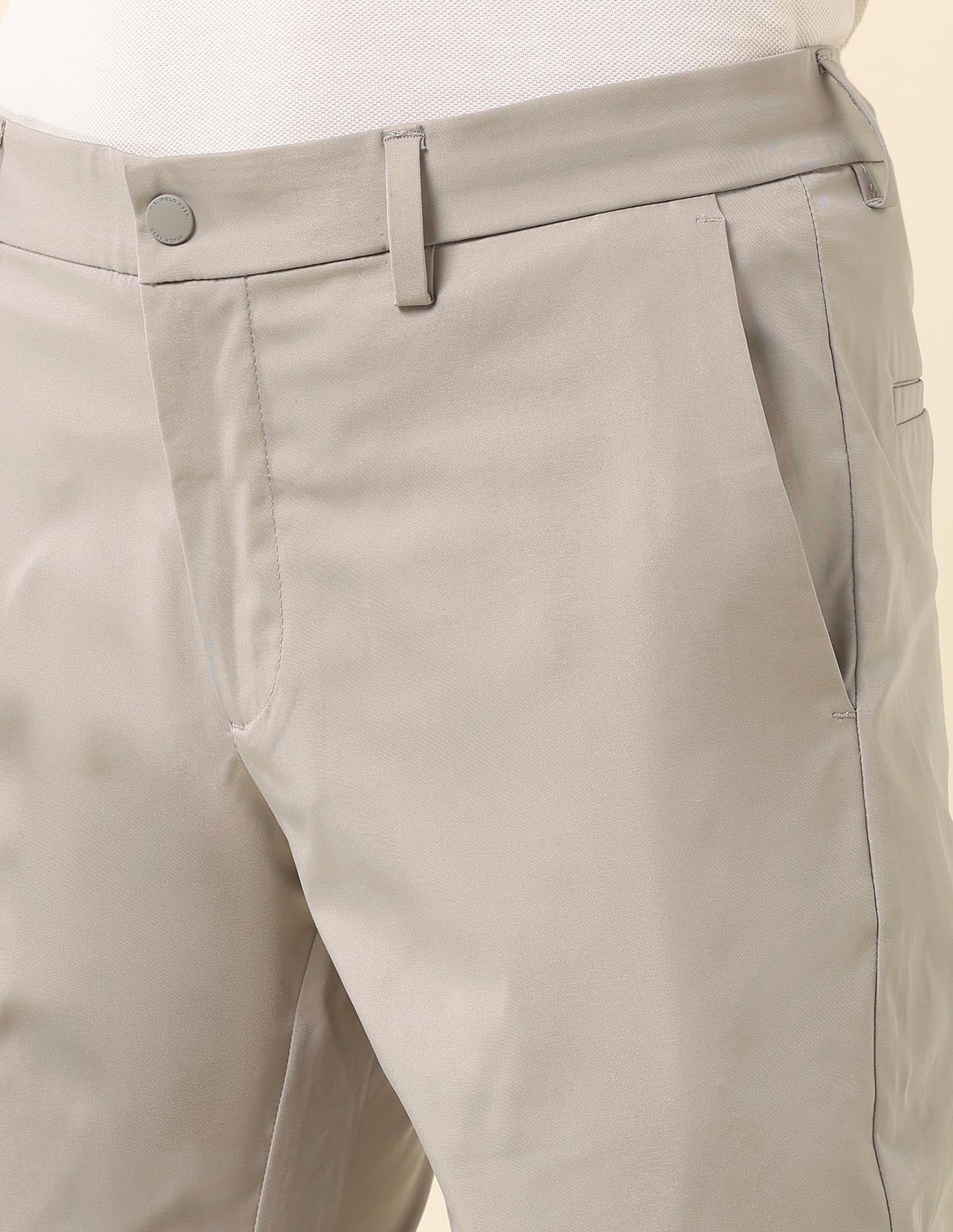 Solid Denver Slim Fit Trousers Stone - U.S. Polo Assn. India | Large