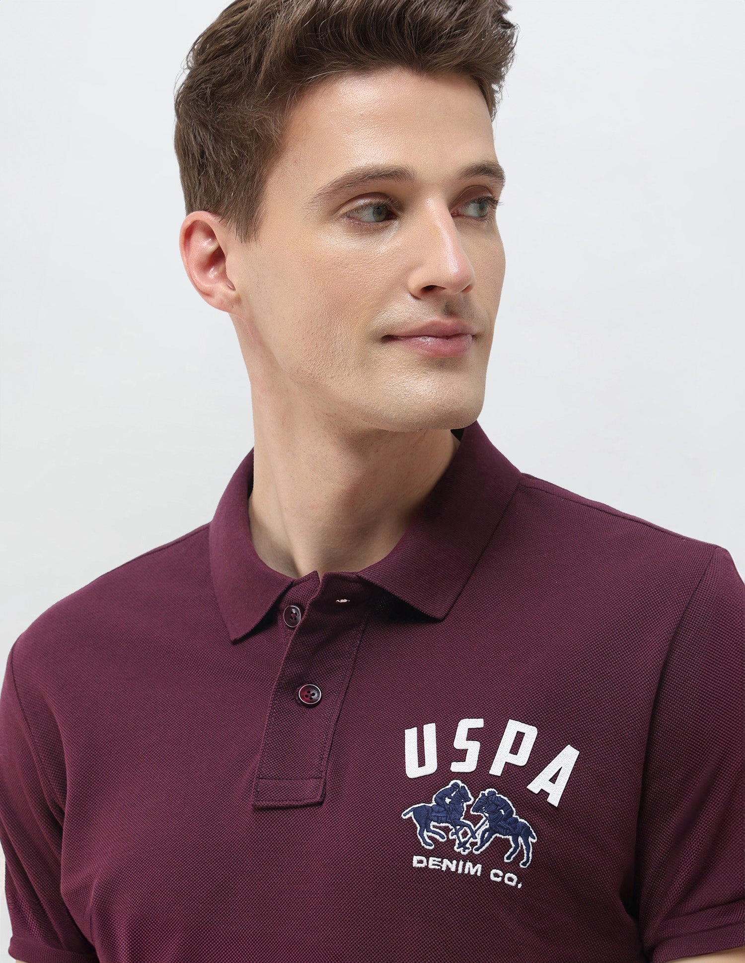 Summer House Slim Fit Polo Shirt Wine - U.S. Polo Assn. India | Large
