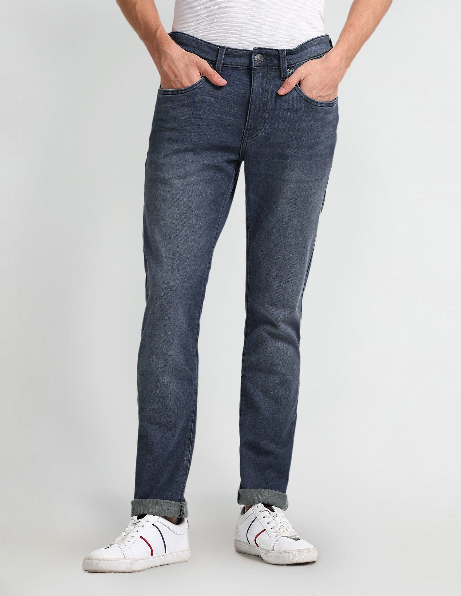 Brandon Slim Tapered Fit Blue Jeans Blue - U.S. Polo Assn. India | Large