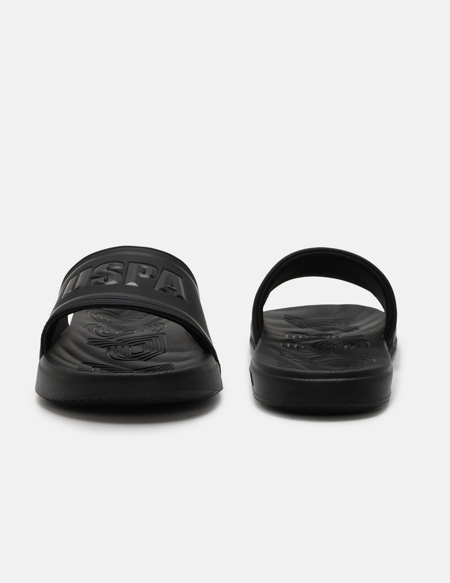 Men Brand Embossed Deja Blk Slippers Black - U.S. POLO ASSN. | Large