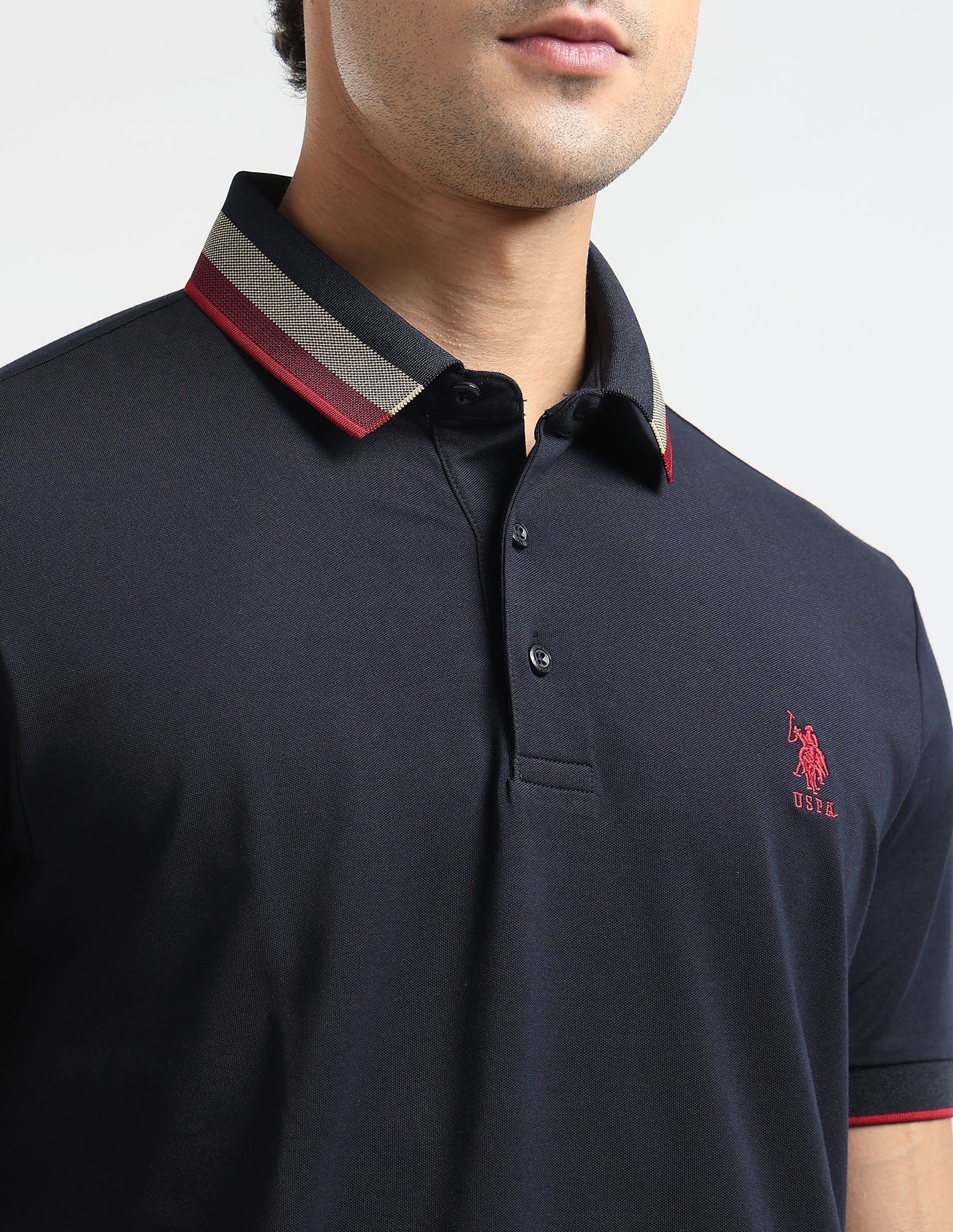 Solid Slim Fit Polo Shirt Navy - U.S. POLO ASSN. | Large