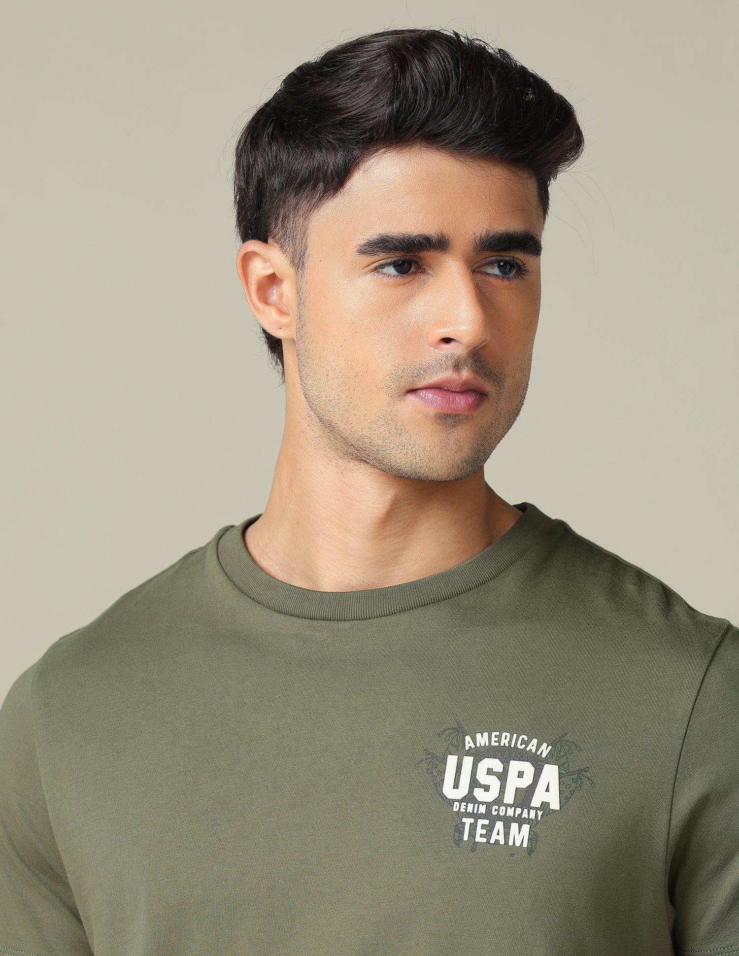 Muscle Fit Brand Printed T- Shirt Light Green - U.S. POLO ASSN. | Large
