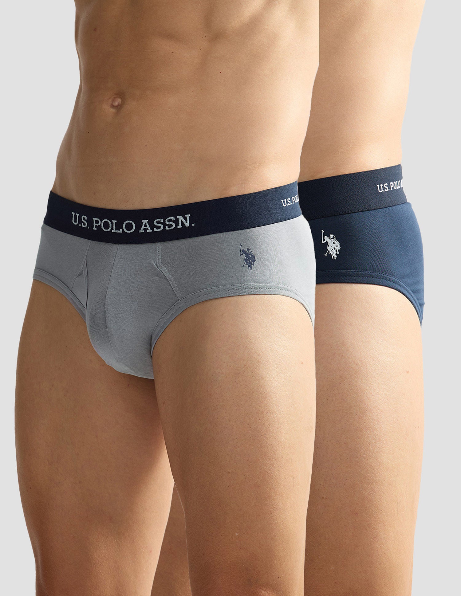 Elasticized Waist OEB11 Briefs - Pack Of 2 Navy and Weathervane - U.S. POLO ASSN. | Large