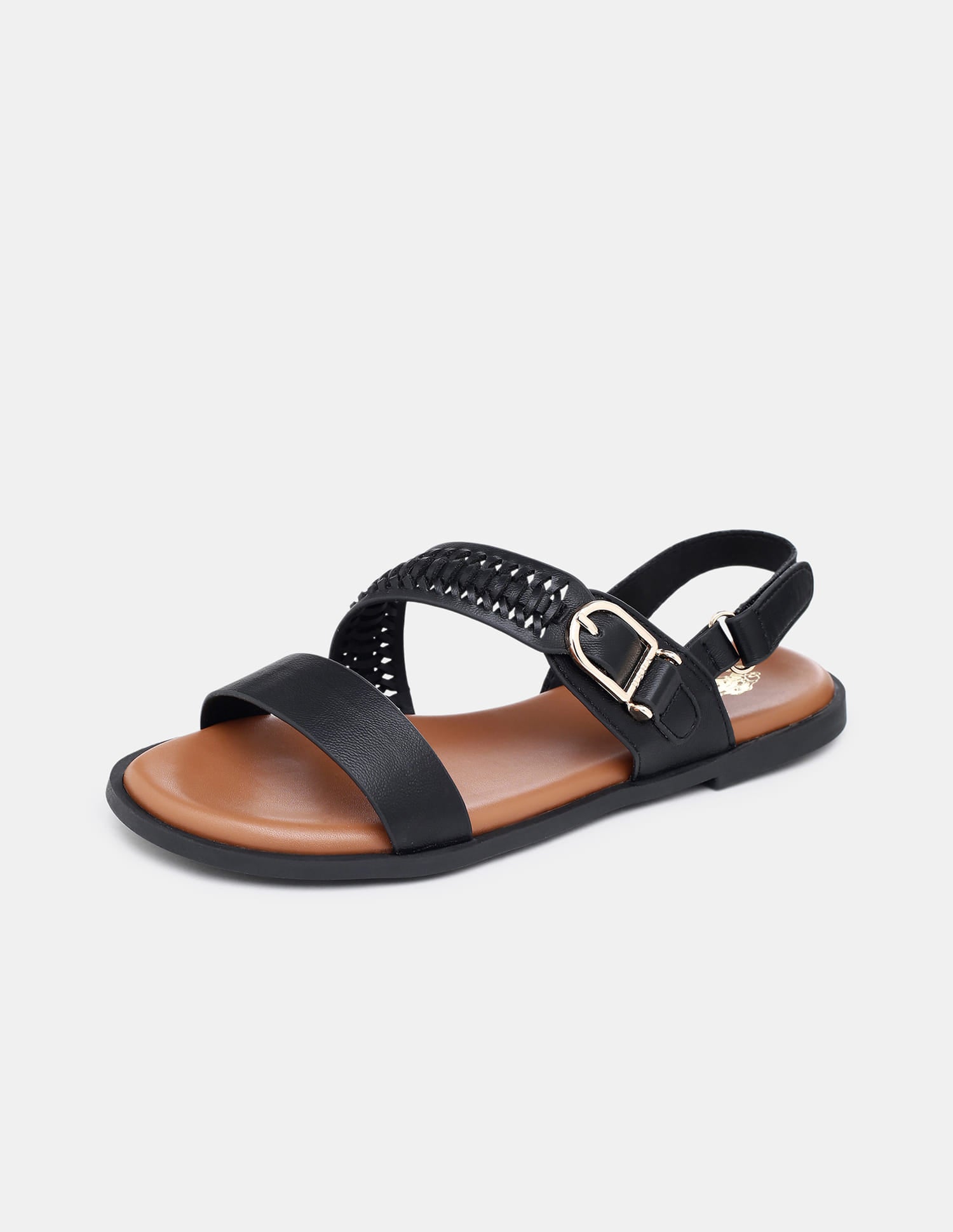 Women Axelle Patterned Vamp Strap Sandals Black - U.S. Polo Assn. India | Large