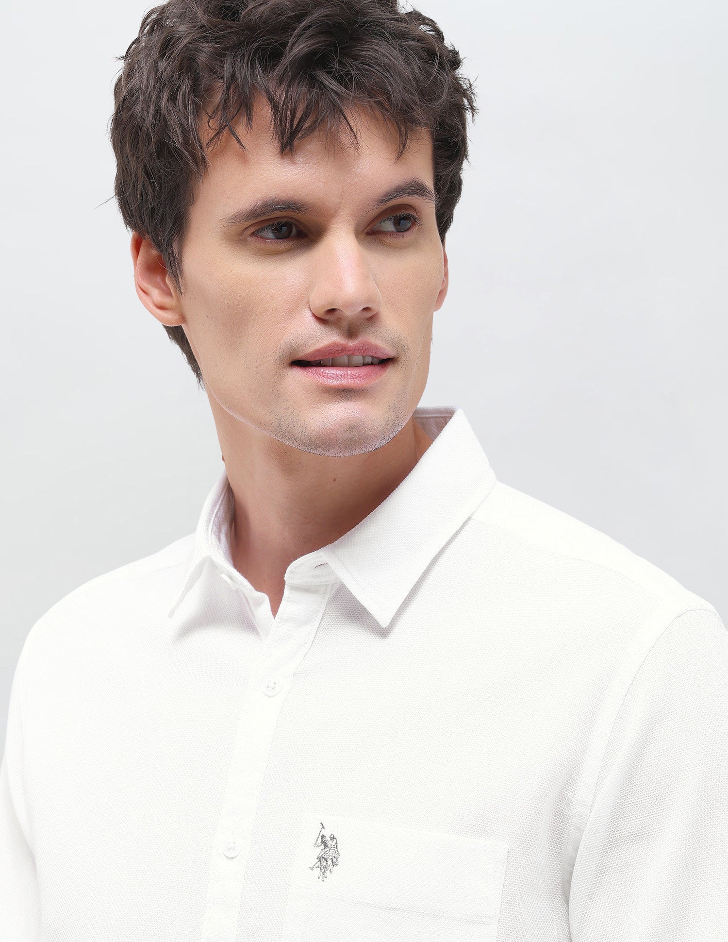 Twill Solid Shirt White - U.S. Polo Assn. India | Large