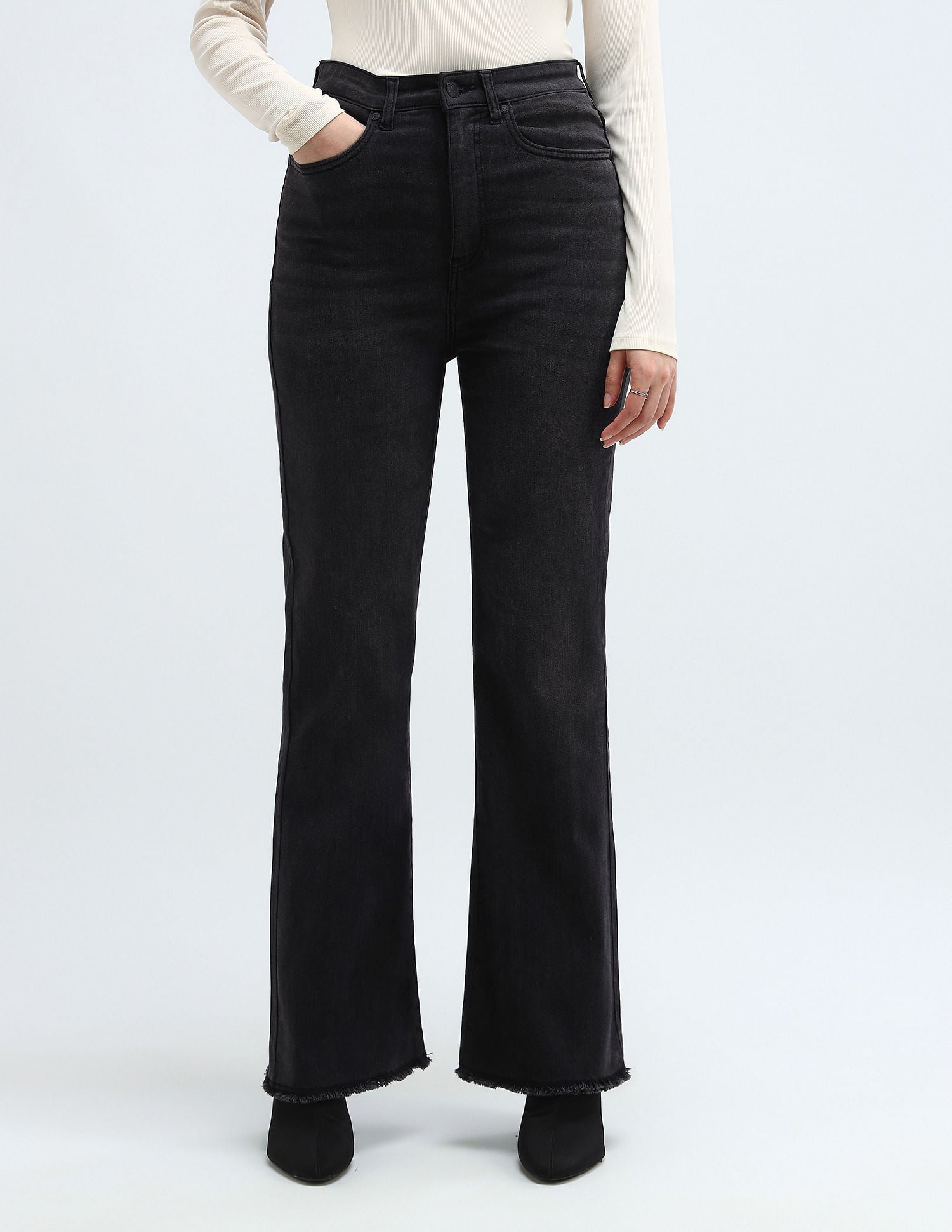 Ultra High Rise Bootcut Jeans Dark Grey - U.S. POLO ASSN. | Large