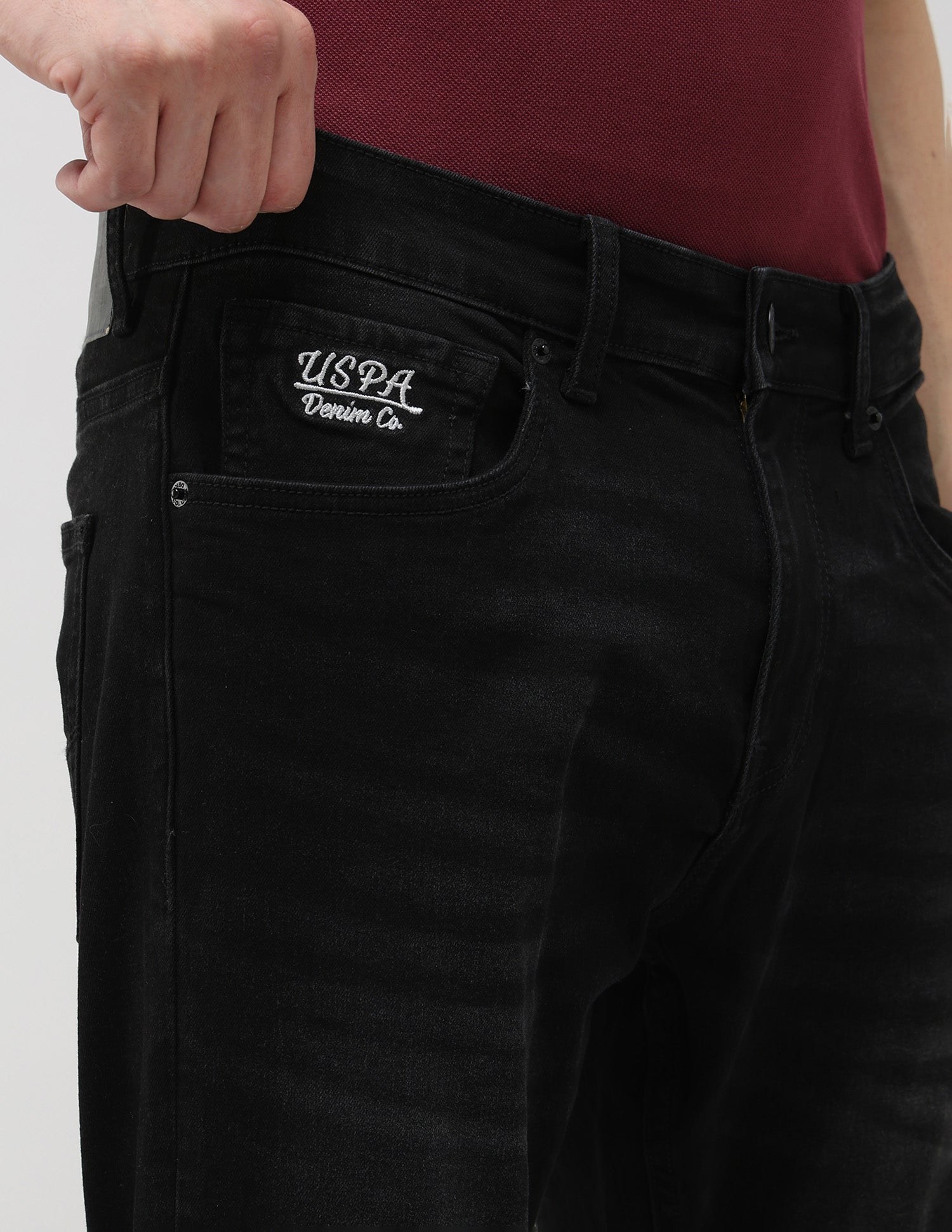 Henry Tapered Fit Black Jeans Black - U.S. Polo Assn. India | Large