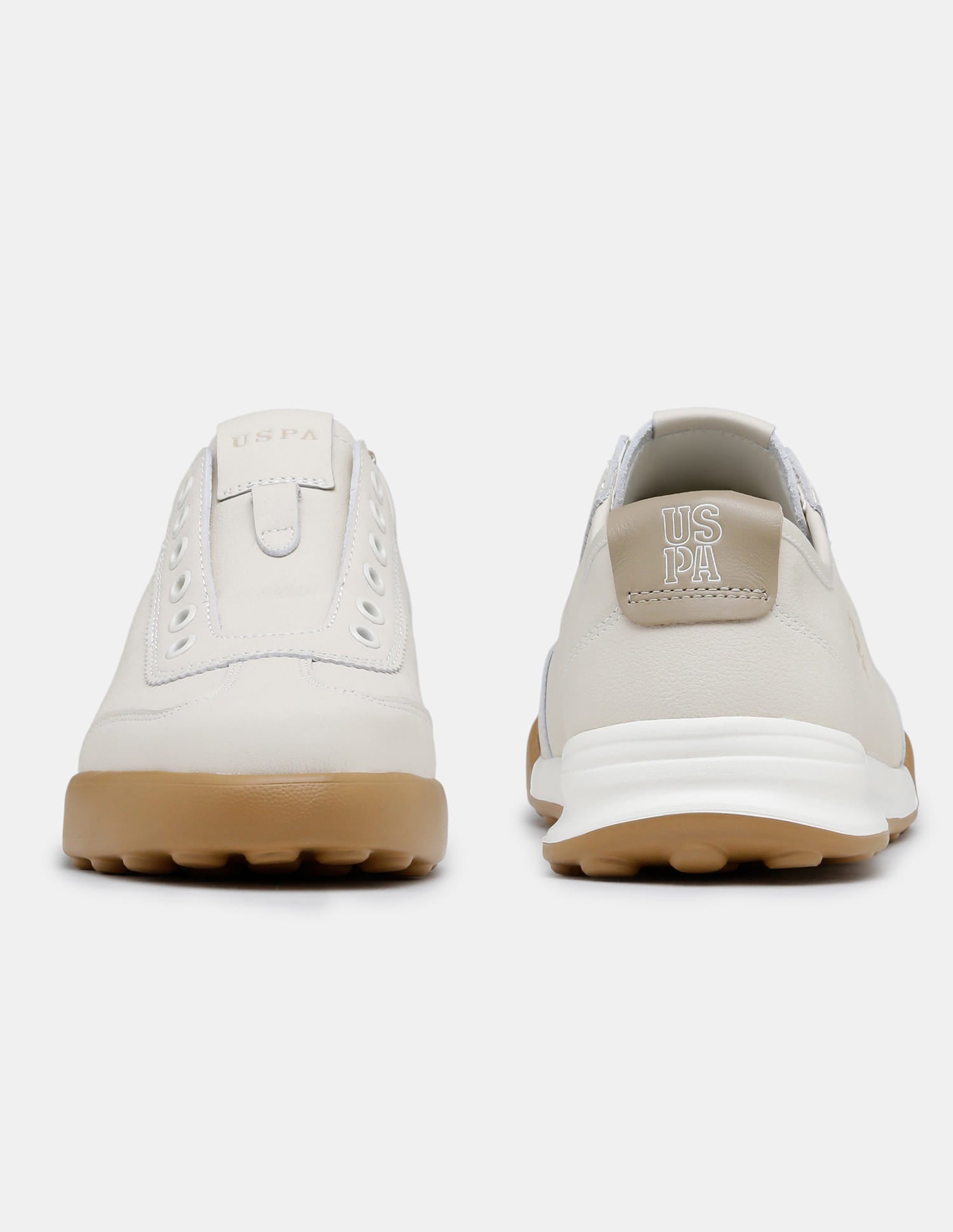 Round Toe Lace Ups Bram Sneakers Beige - U.S. Polo Assn. India | Large