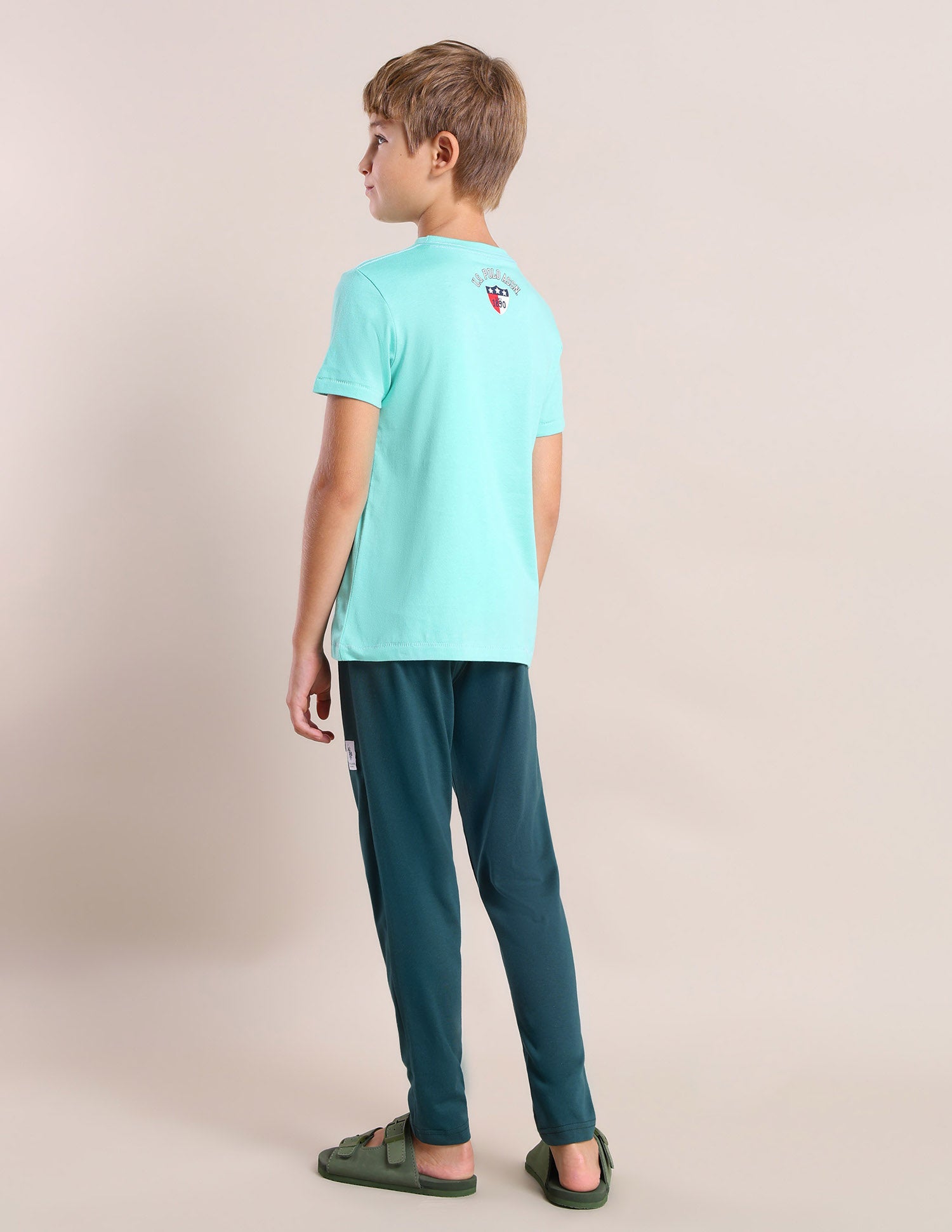 Boys Comfort Fit Pure Cotton T-Shirt - Pack Of 2 Yellow and Green - U.S. POLO ASSN. | Large