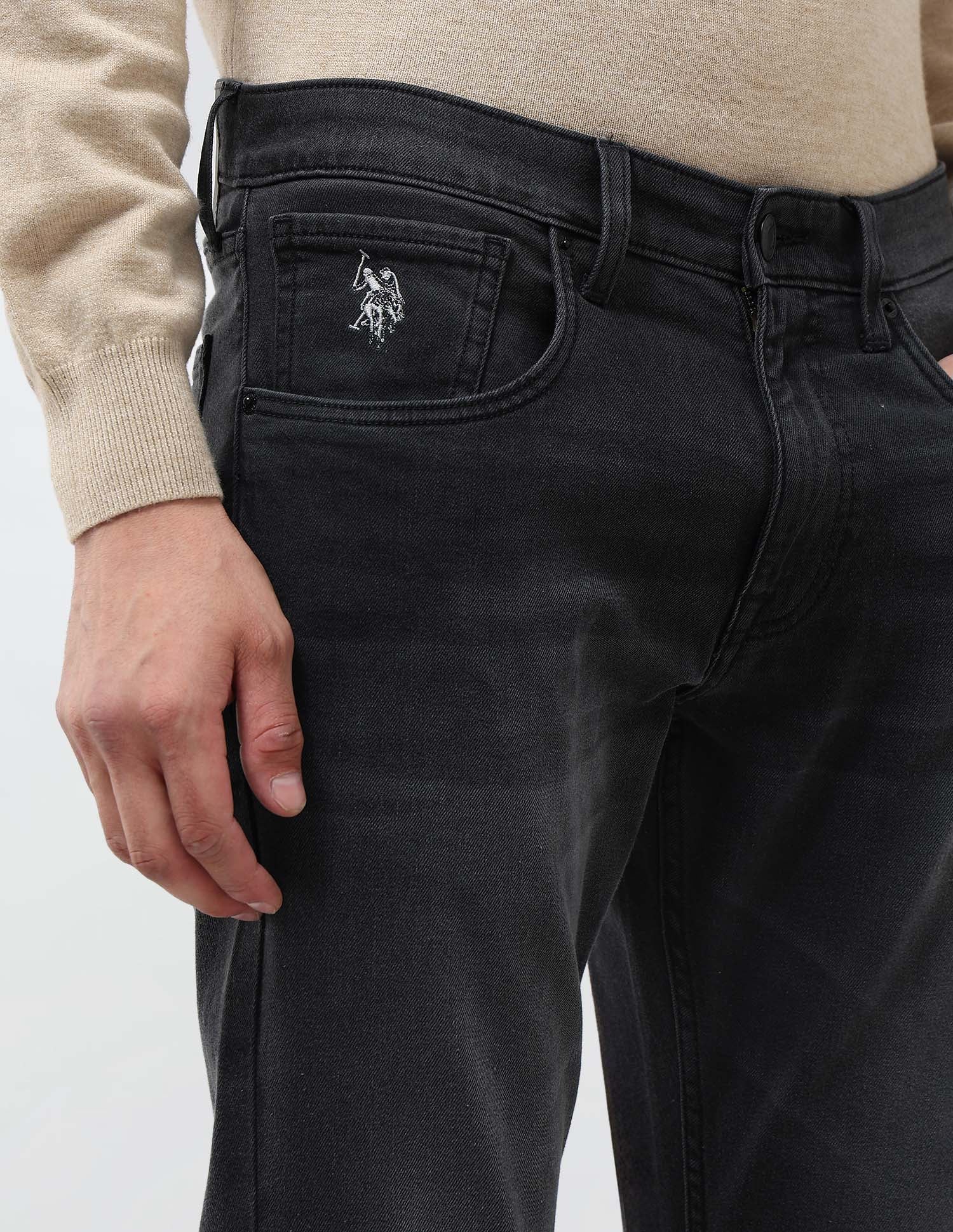 Brandon Slim Tapered Fit Whiskered Jeans Black - U.S. POLO ASSN. | Large