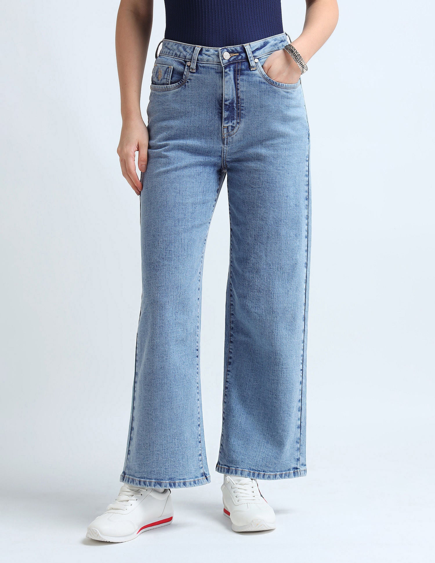 Wide Leg Fit Blue Jeans Blue - U.S. POLO ASSN. | Large