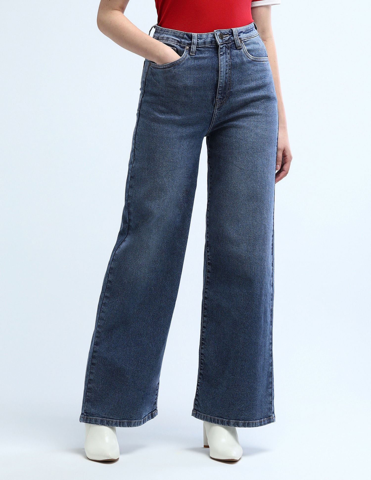 High Rise Stretchable Baggy Jeans Dark Blue - U.S. POLO ASSN. | Large