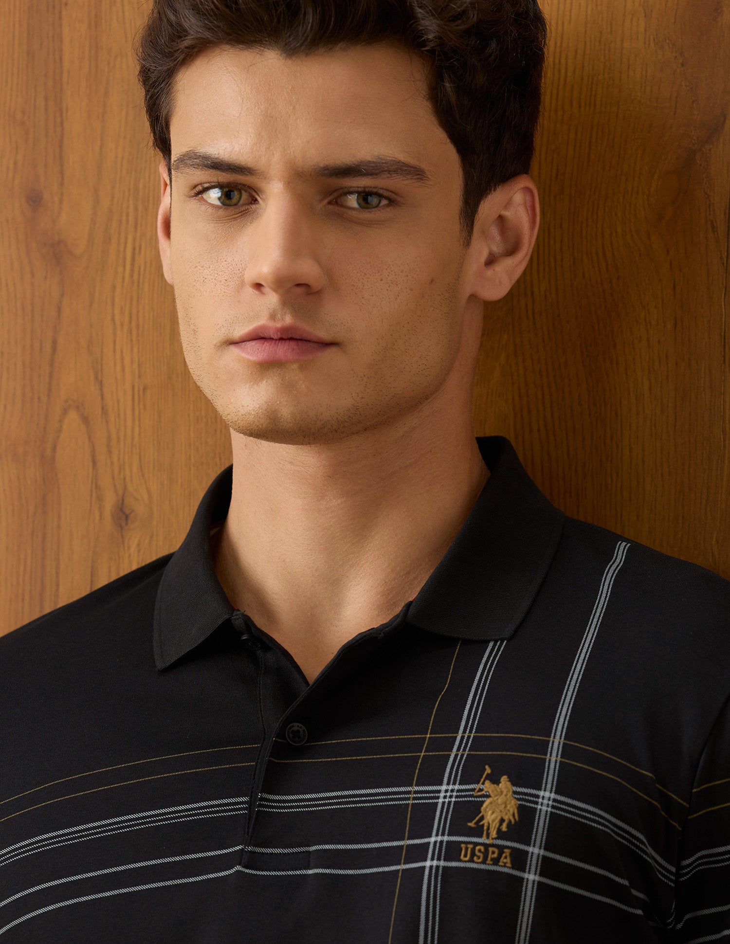 Vertical Striped Slim Fit Polo Shirt Black - U.S. Polo Assn. India | Large