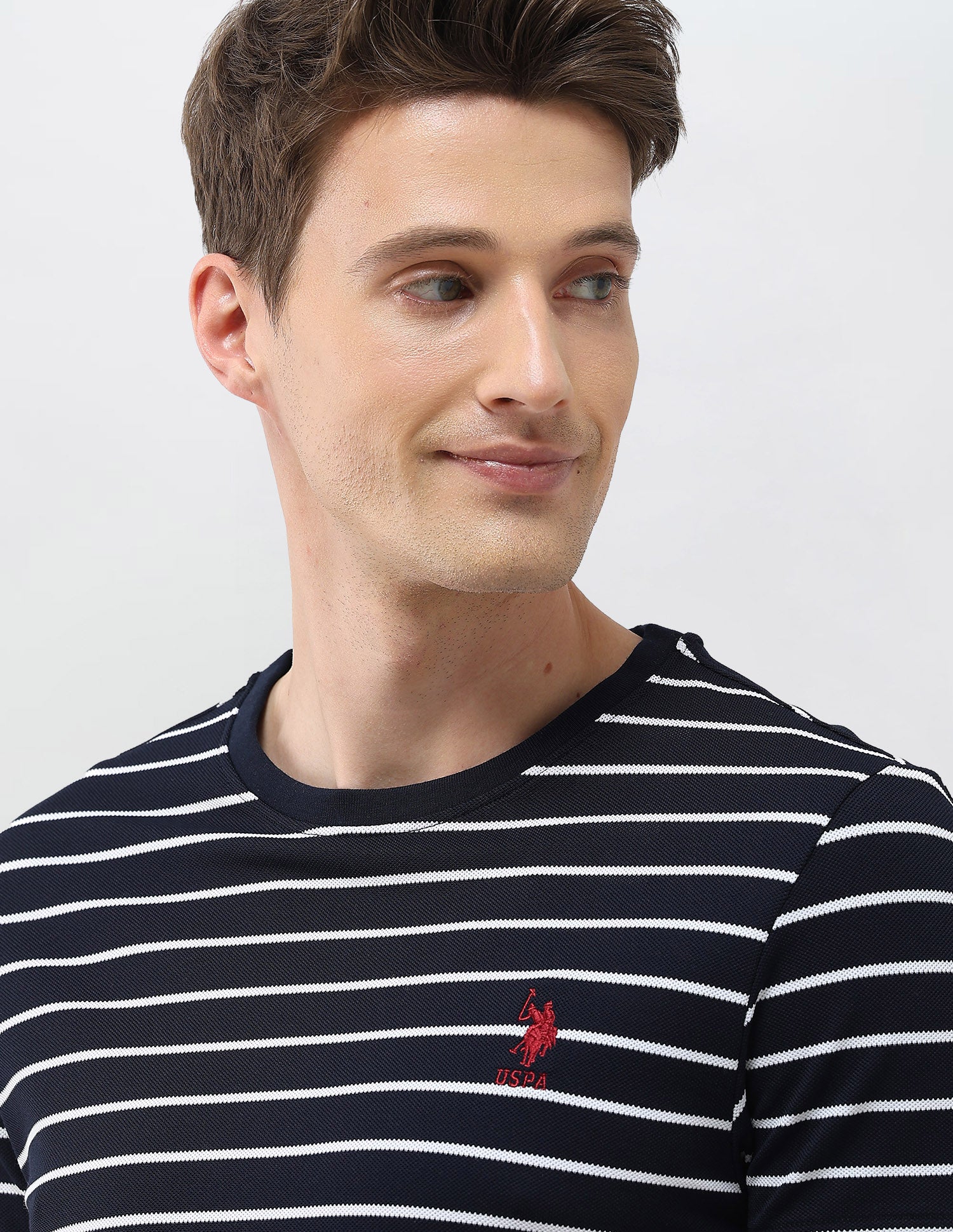 Horizontal Striped Slim Fit T-Shirt Navy - U.S. Polo Assn. India | Large