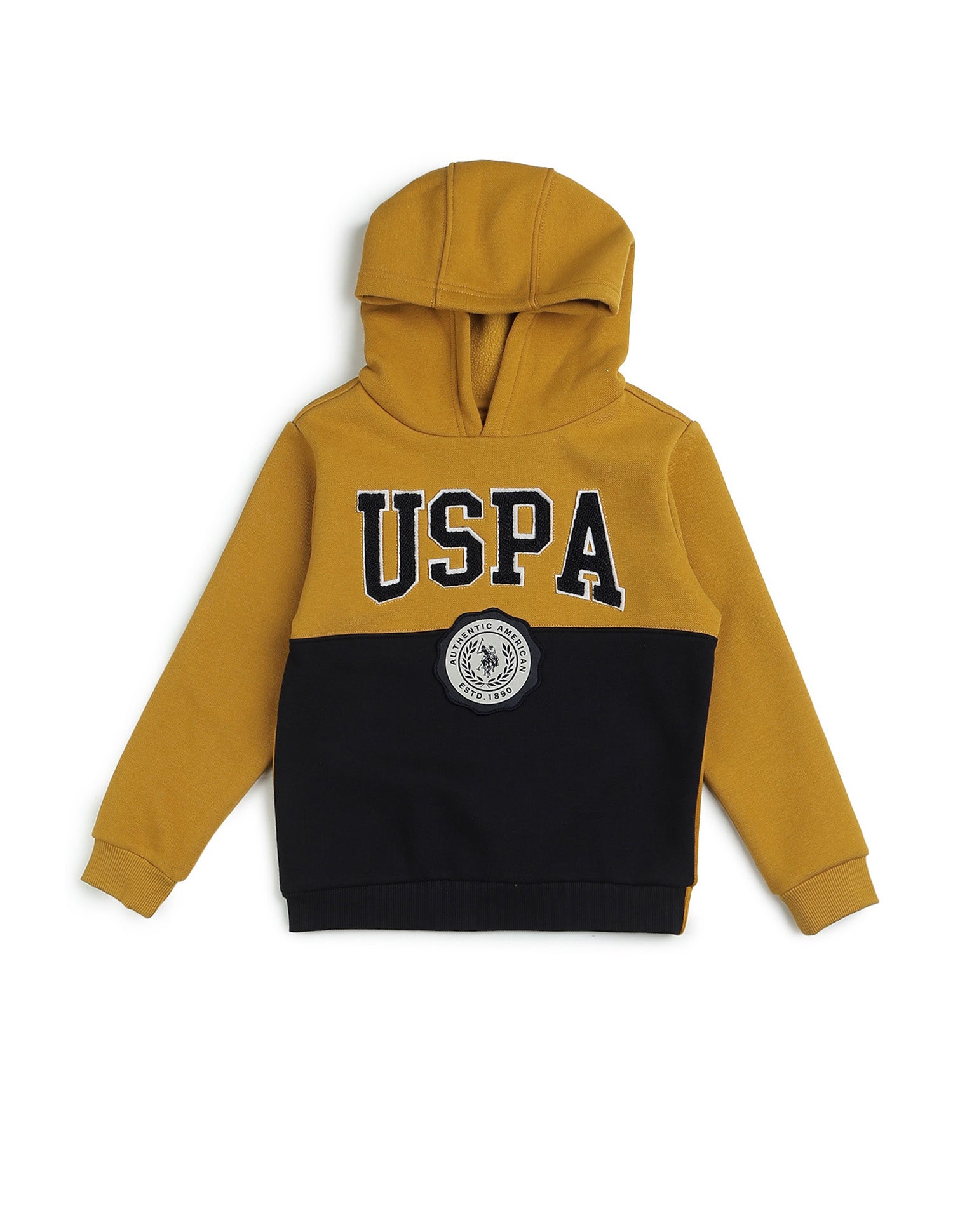 Boys Brand Appliqued Regular Fit Sweatshirt Yellow - U.S. POLO ASSN. | Large