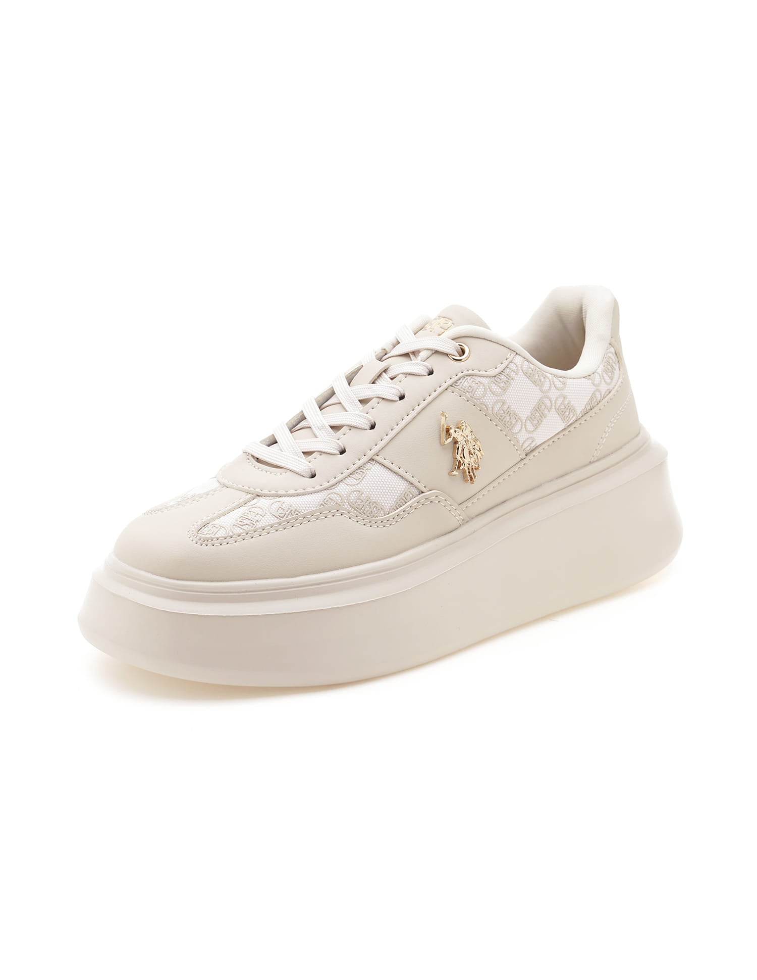 Women Brand Print Marlene Sneakers Nude - U.S. Polo Assn. India | Large