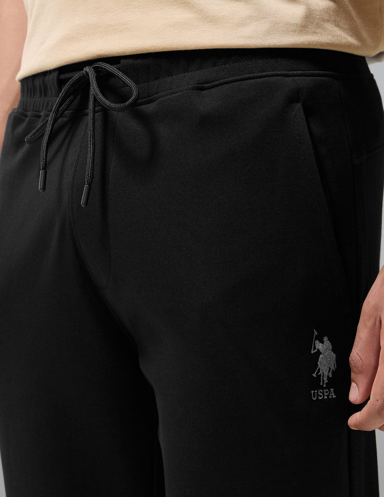 Terry Cotton Heavyweight OR012 Track Pants Black - U.S. Polo Assn. India | Large