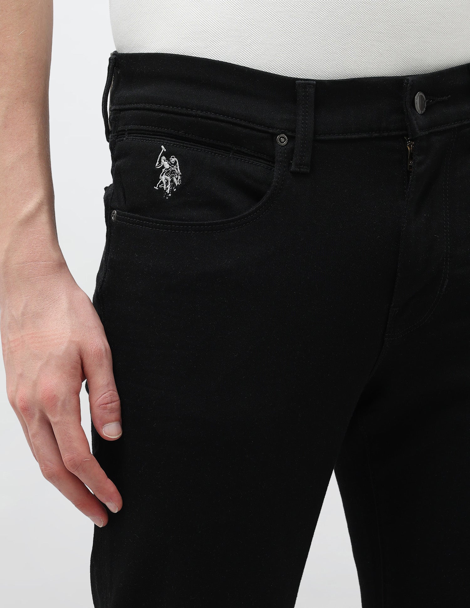 Brandon Slim Tapered Fit Black Jeans Black - U.S. POLO ASSN. | Large