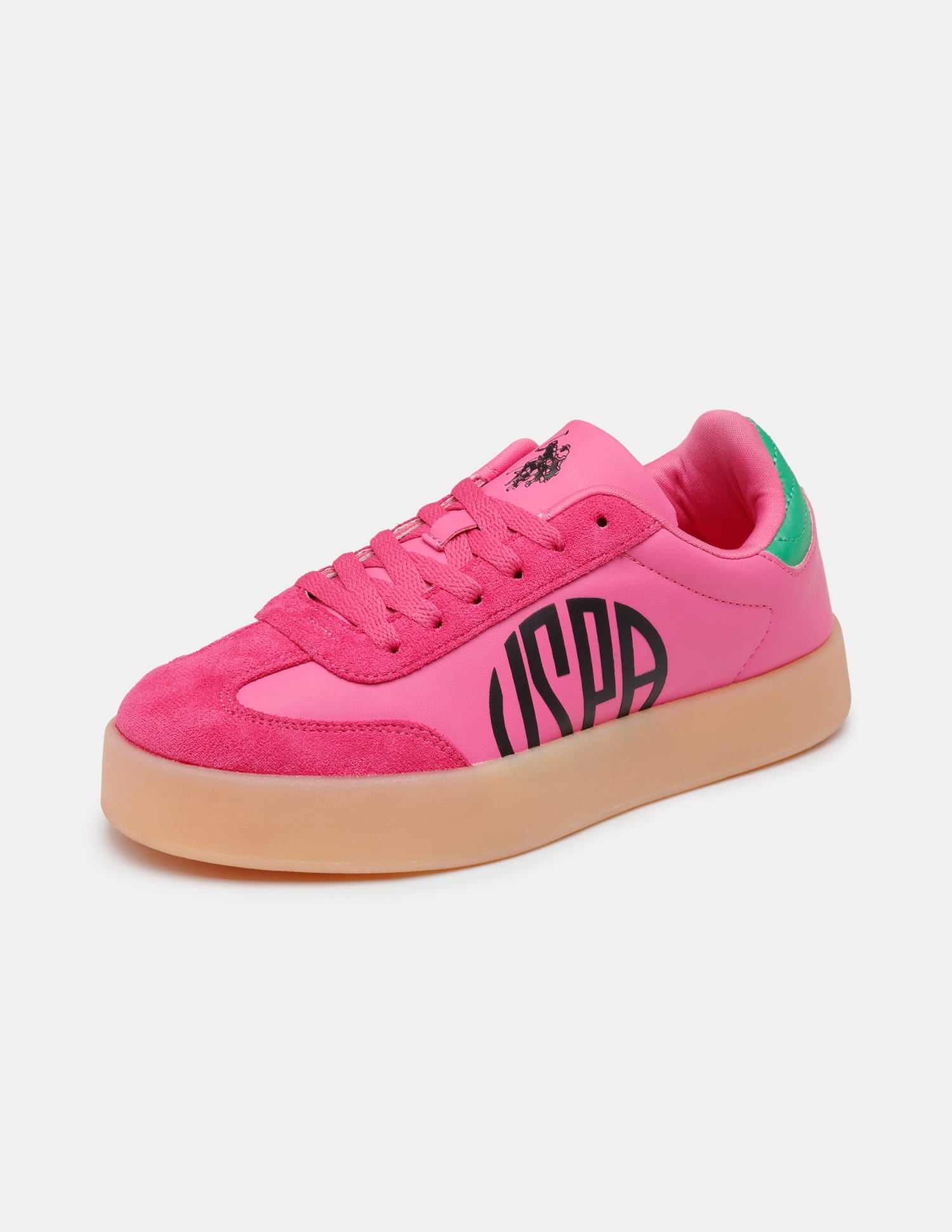 Women Sorrel Lace Ups Colourblocked Sneakers Dark Pink - U.S. Polo Assn. India | Large