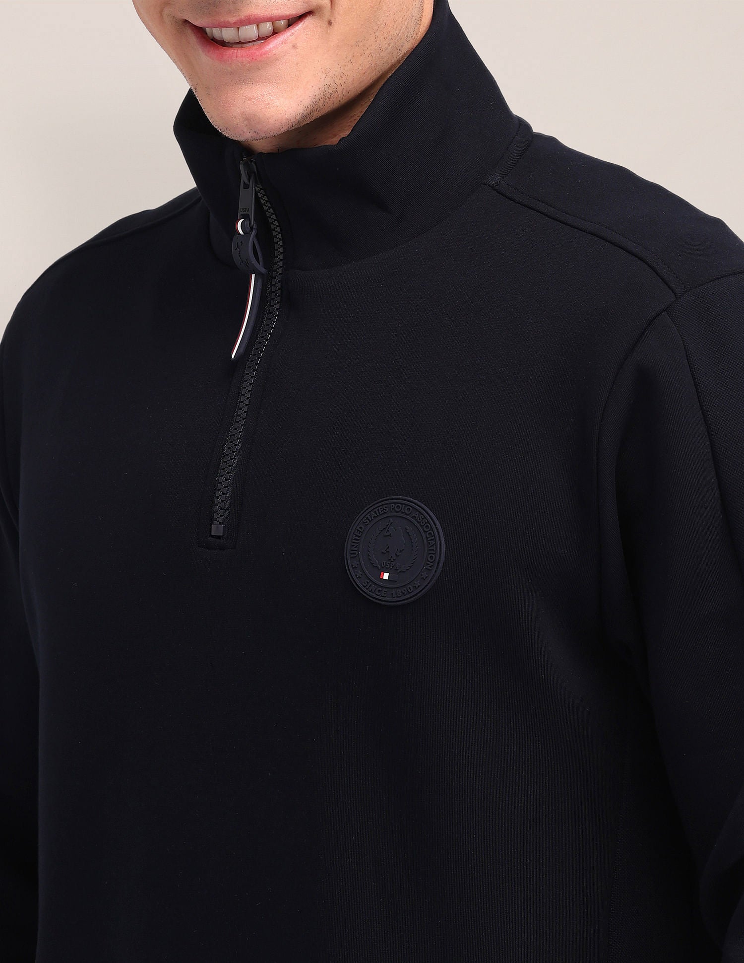 Regular Fit Solid Sweatshirt Navy - U.S. POLO ASSN. | Large