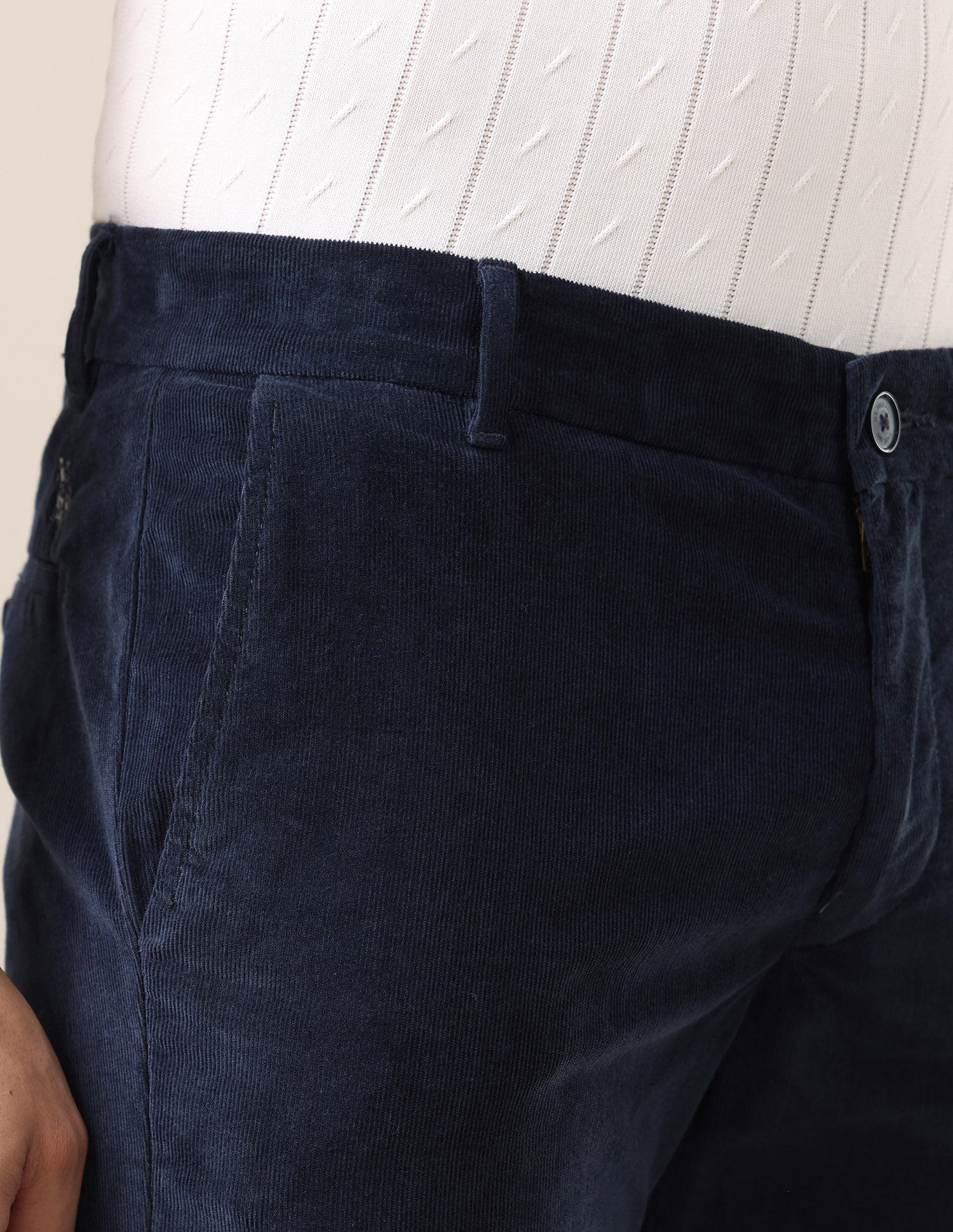 Corduroy Denver Slim Fit Trousers Navy - U.S. Polo Assn. India | Large