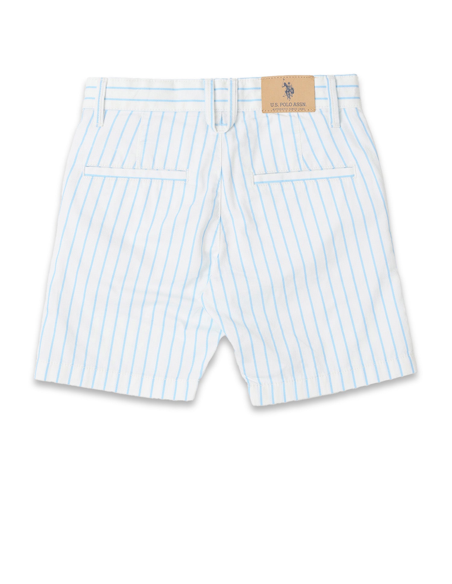 Boys Vertical Striped Regular Fit Shorts Light Blue - U.S. POLO ASSN. | Large