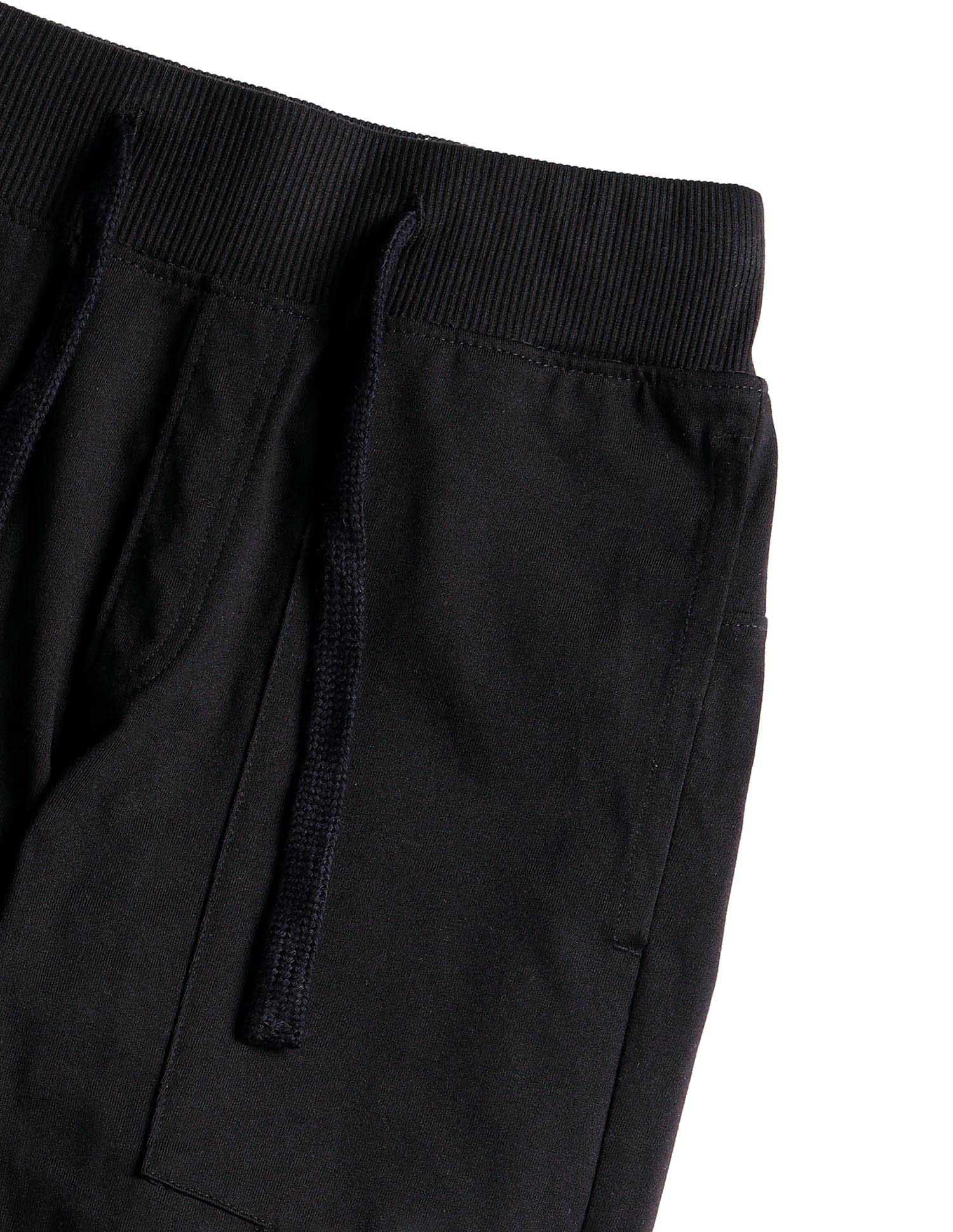 Boys Regular Fit Solid Track Pants Black - U.S. POLO ASSN. | Large