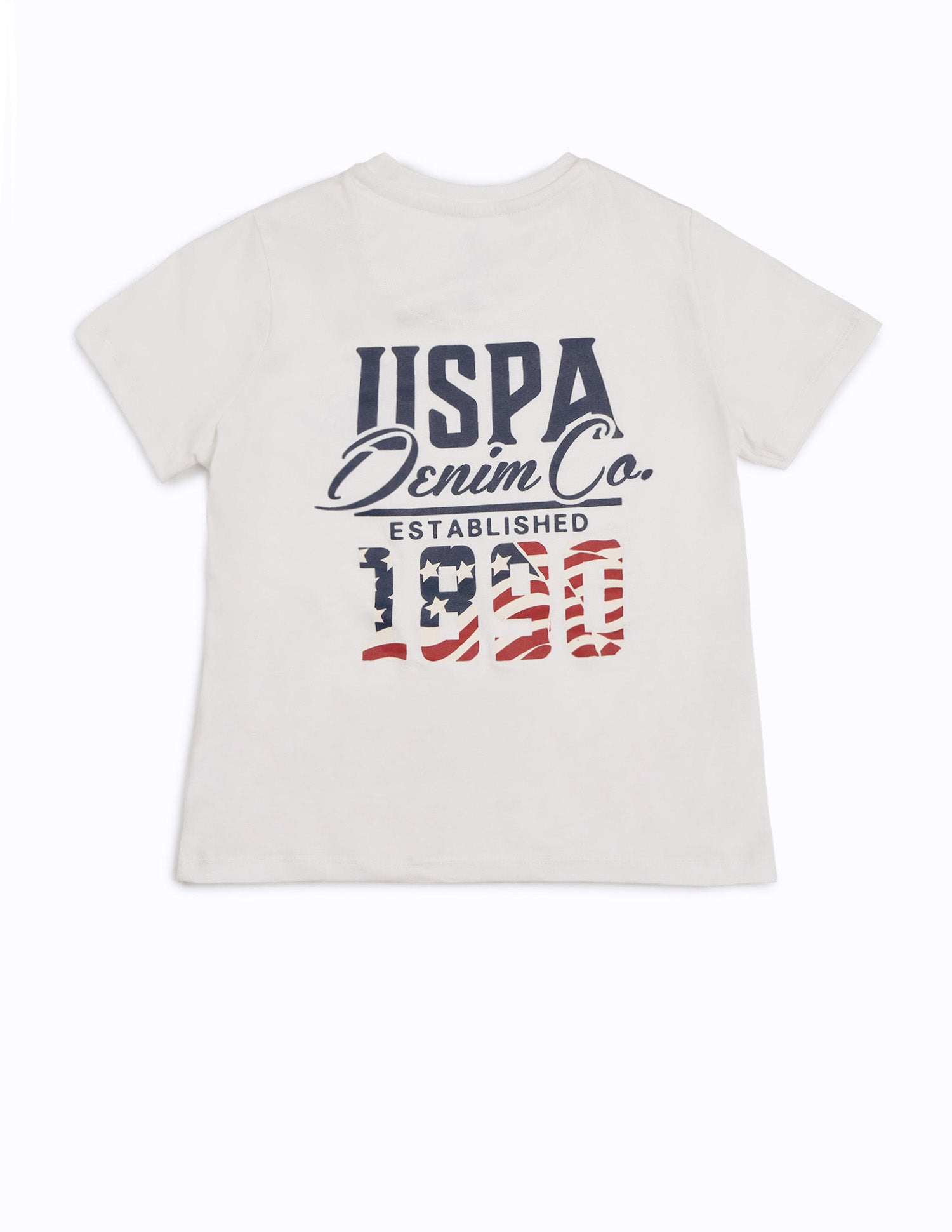 Boys Brand Printed Regular Fit T-Shirt Off White - U.S. POLO ASSN. | Large
