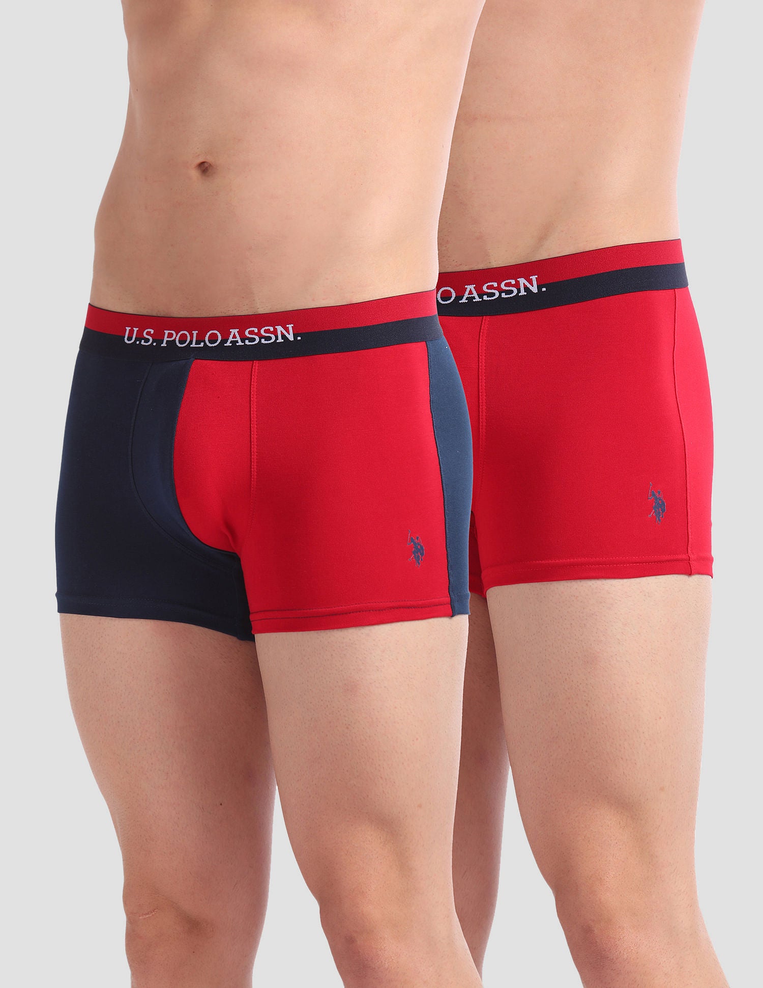 Pack Of 2 Mid-Rise Moisture-Wicking Trunks OET02-NR0-P2 Red and Navy - U.S. POLO ASSN. | Large