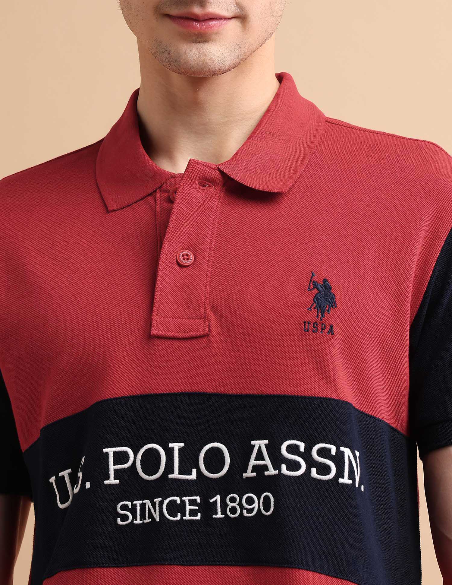 Embroidered Rugby Polo Shirt Red - U.S. POLO ASSN. | Large