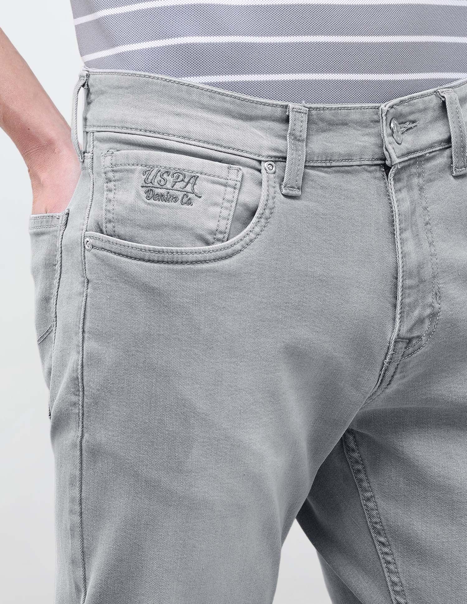 Brandon Slim-Tapered Fit Grey Jeans Light Grey - U.S. Polo Assn. India | Large