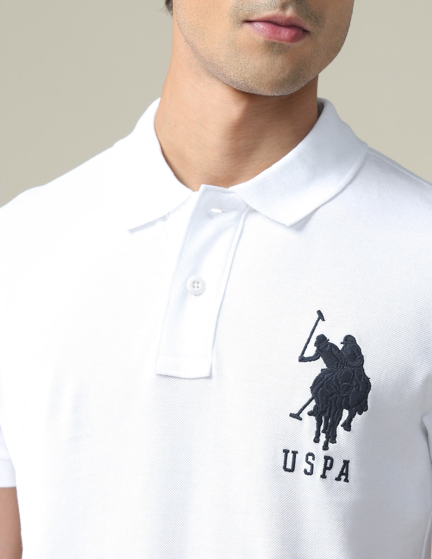 Brand Embroidered Pique Polo Shirt White - U.S. POLO ASSN. | Large